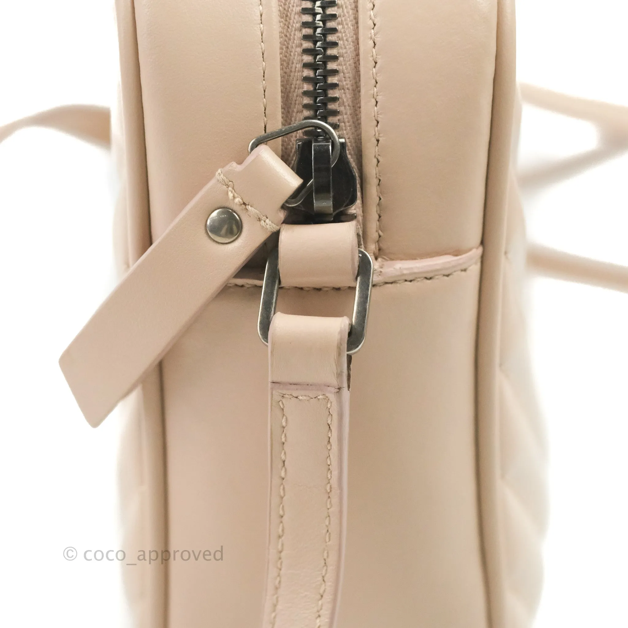 Saint Laurent Lou Quilted Camera Bag Pale Pink Calfskin Ruthenium Hardware