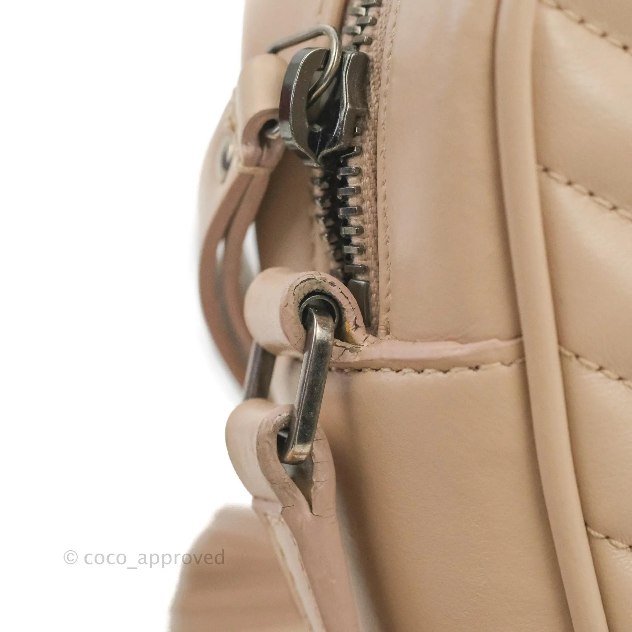 Saint Laurent Lou Quilted Camera Bag Pale Pink Calfskin Ruthenium Hardware