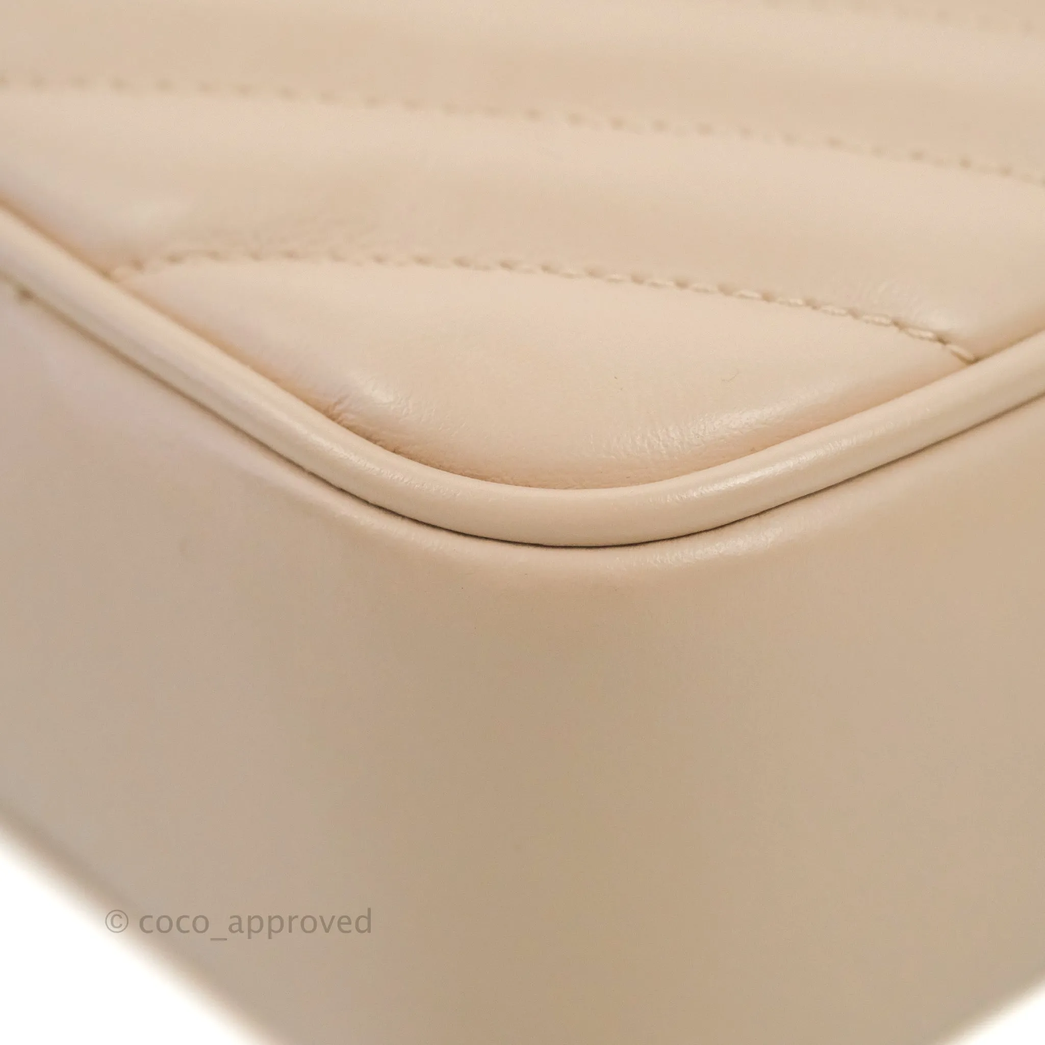 Saint Laurent Lou Quilted Camera Bag Pale Pink Calfskin Ruthenium Hardware