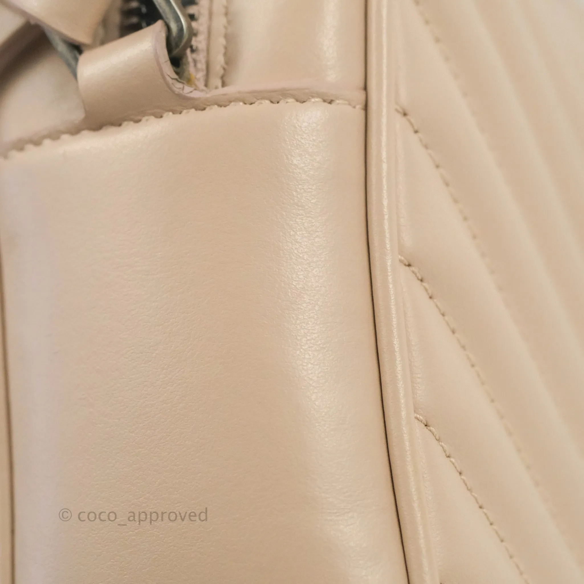 Saint Laurent Lou Quilted Camera Bag Pale Pink Calfskin Ruthenium Hardware