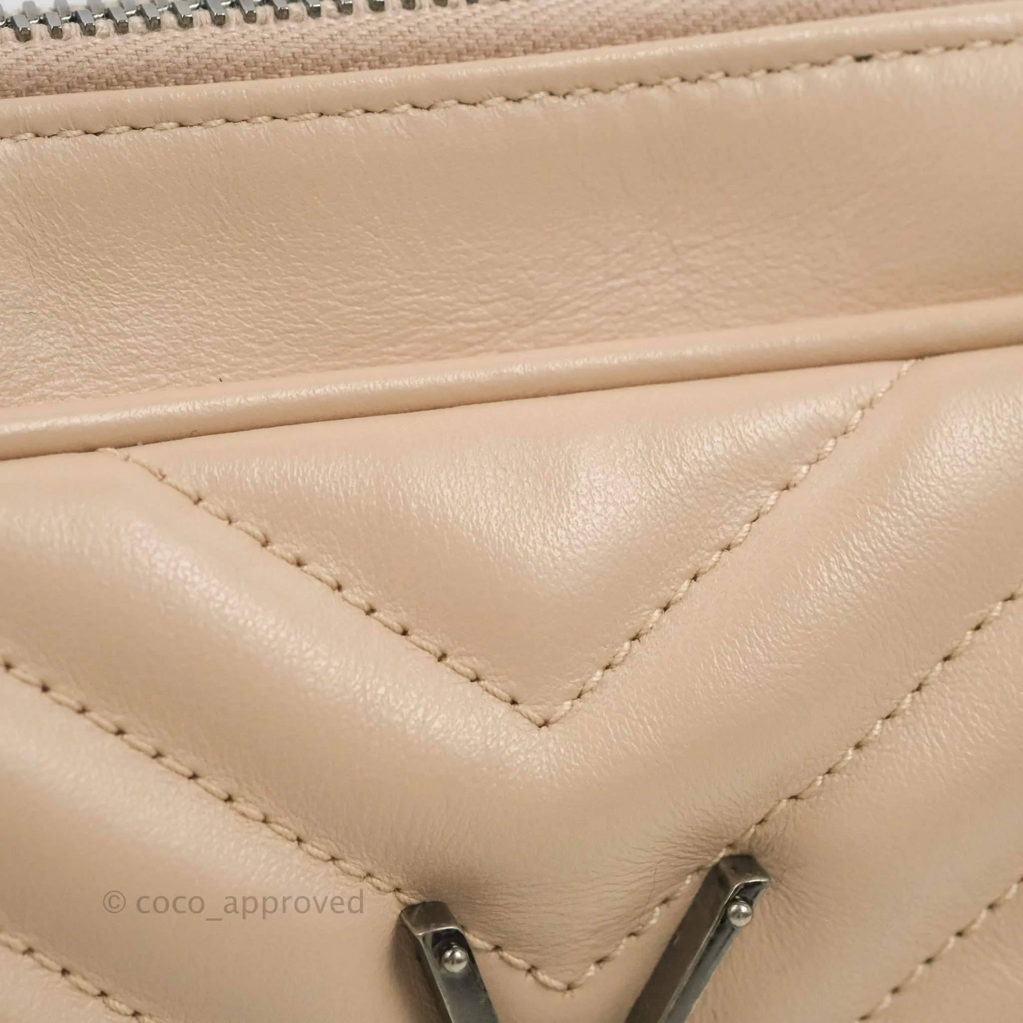 Saint Laurent Lou Quilted Camera Bag Pale Pink Calfskin Ruthenium Hardware