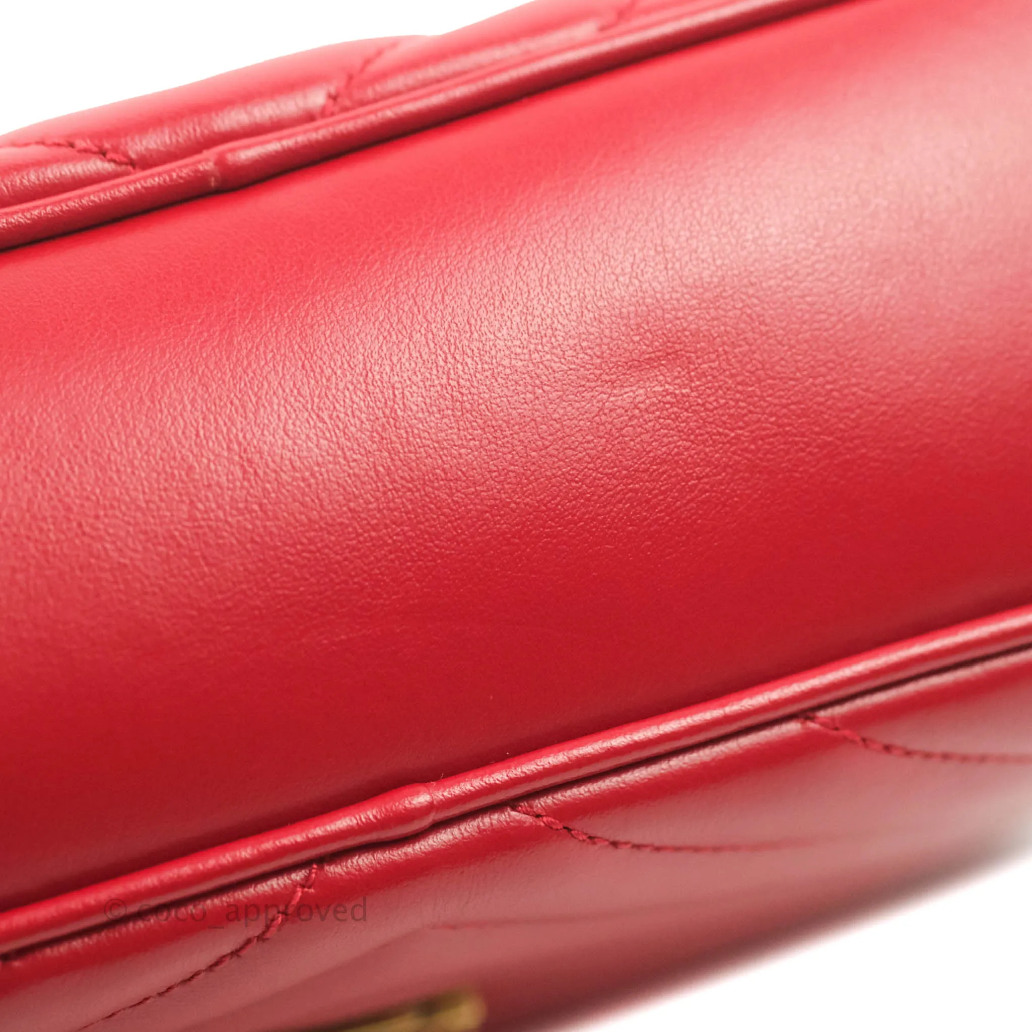 Saint Laurent Lou Quilted Camera Bag Red Calfskin Gold Hardware