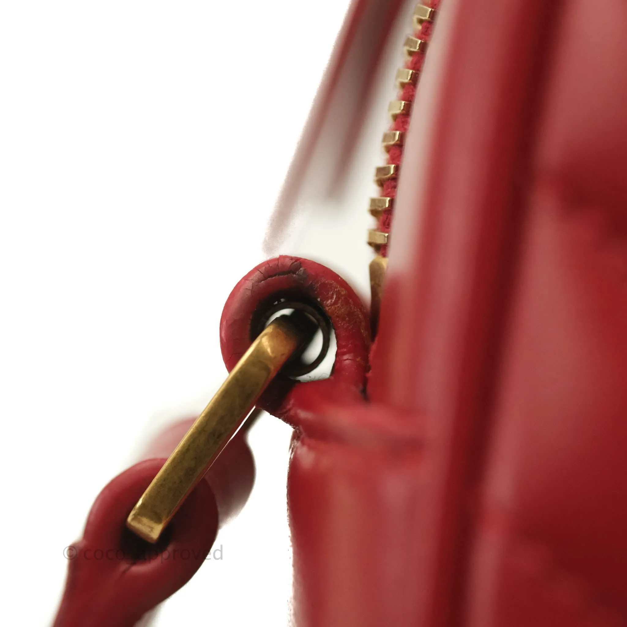 Saint Laurent Lou Quilted Camera Bag Red Calfskin Gold Hardware
