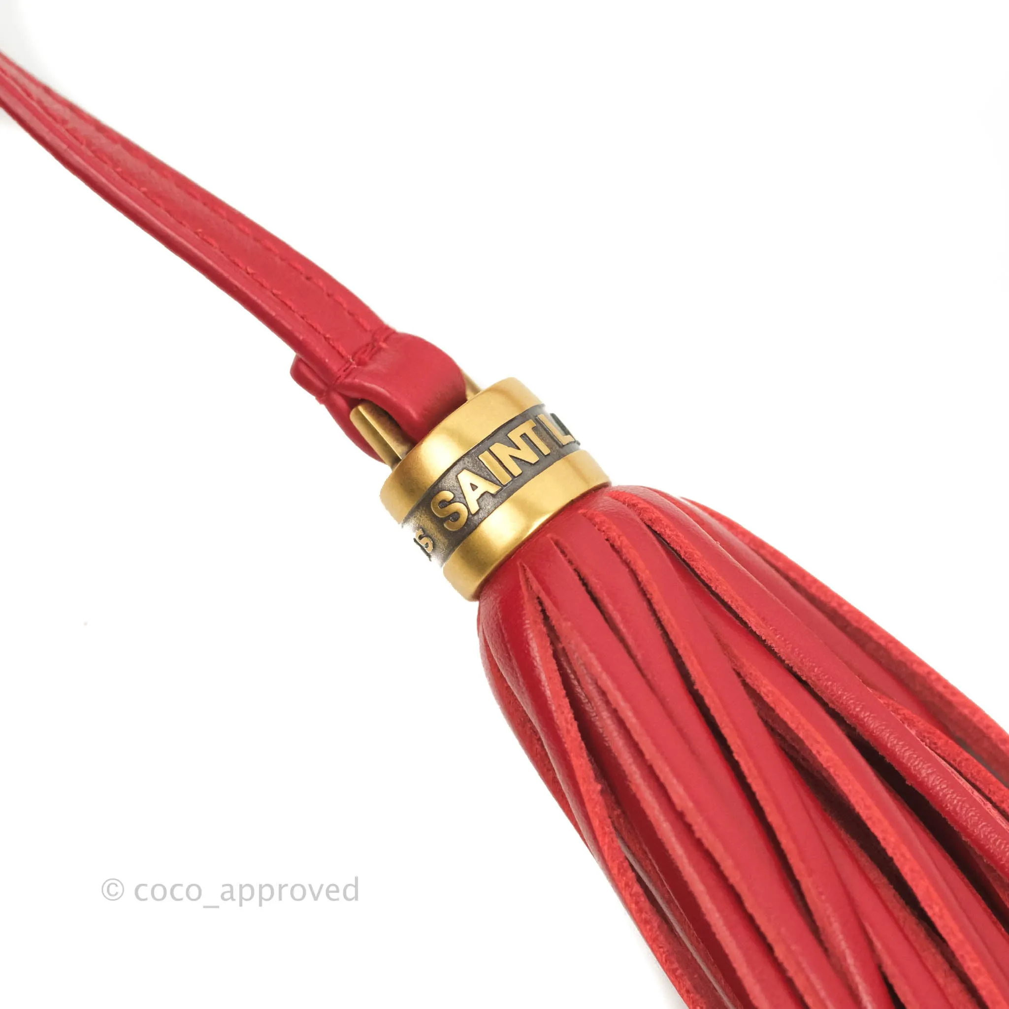 Saint Laurent Lou Quilted Camera Bag Red Calfskin Gold Hardware