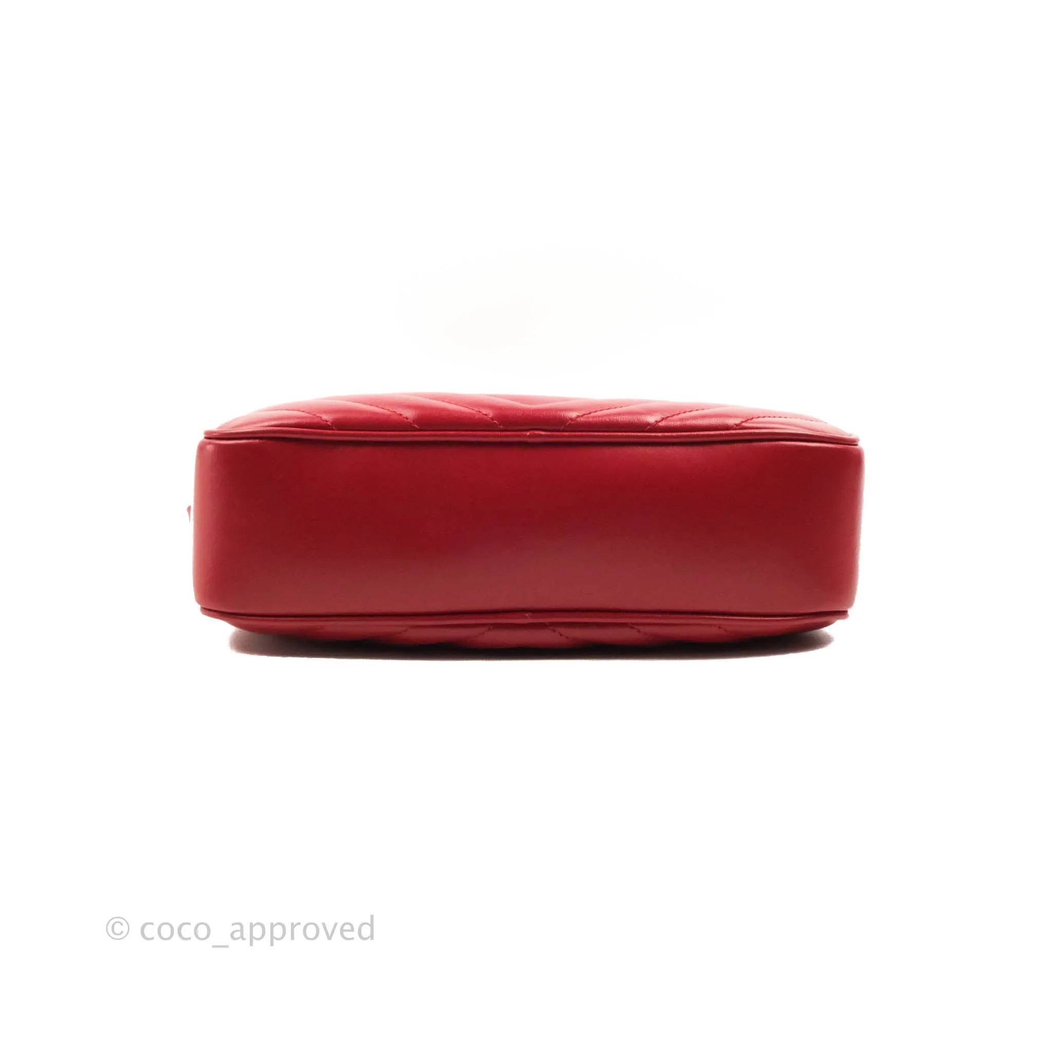 Saint Laurent Lou Quilted Camera Bag Red Calfskin Gold Hardware