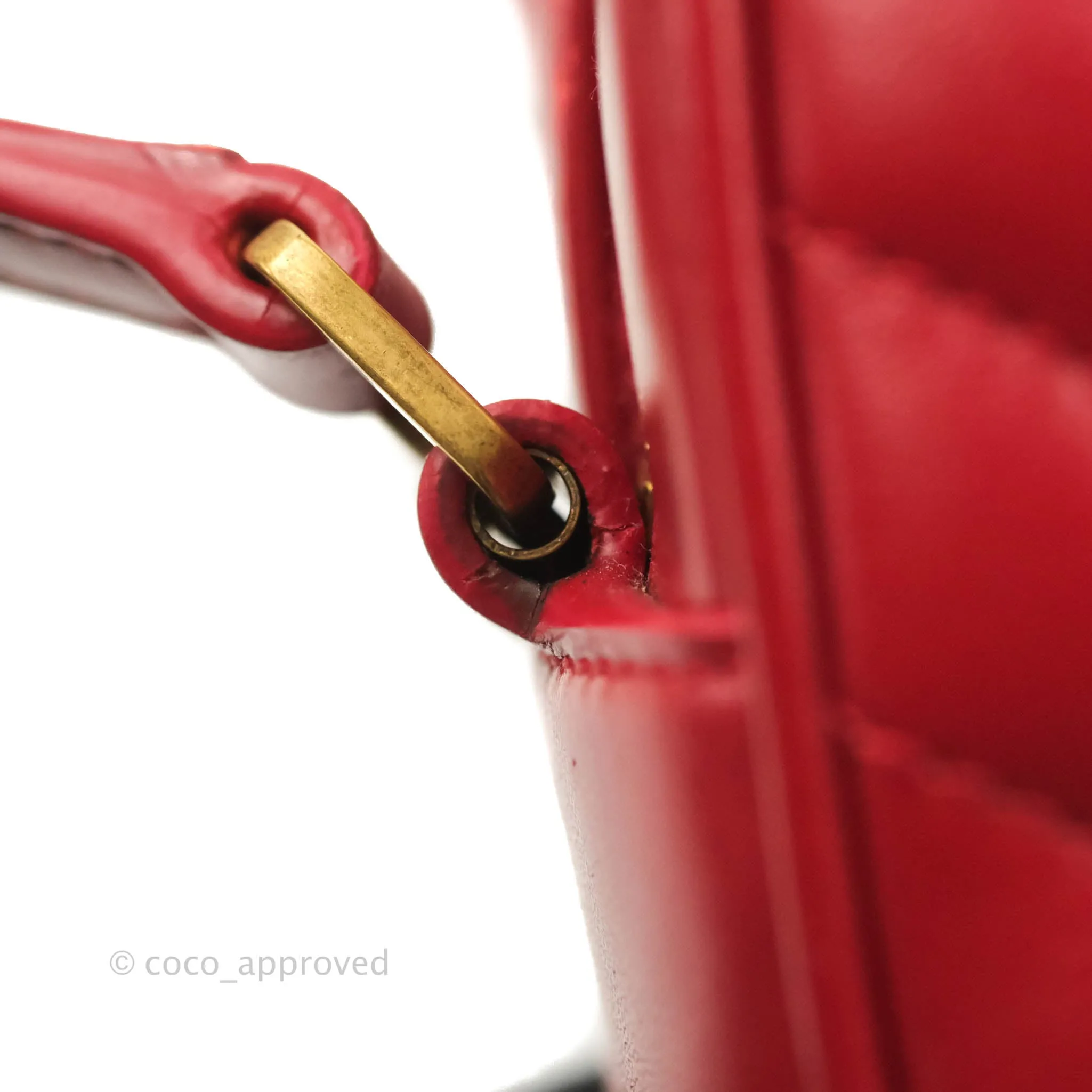 Saint Laurent Lou Quilted Camera Bag Red Calfskin Gold Hardware