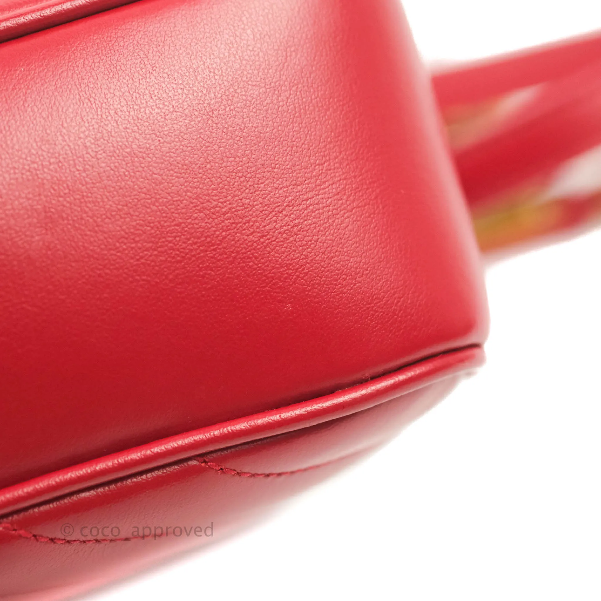 Saint Laurent Lou Quilted Camera Bag Red Calfskin Gold Hardware