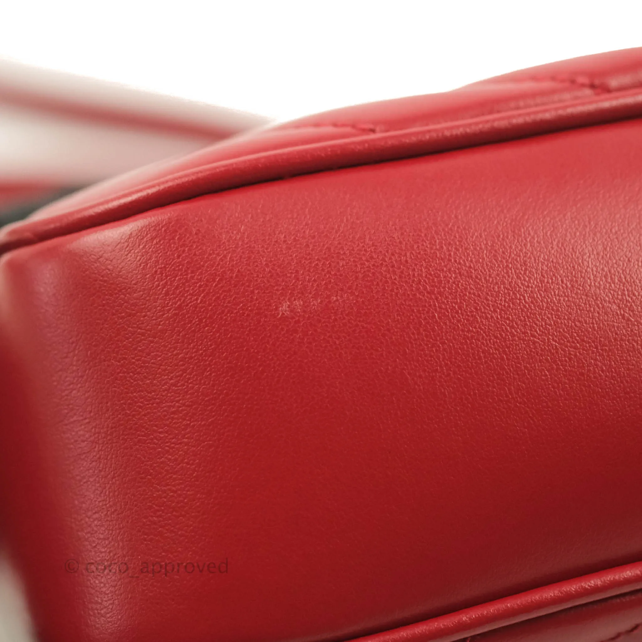 Saint Laurent Lou Quilted Camera Bag Red Calfskin Gold Hardware