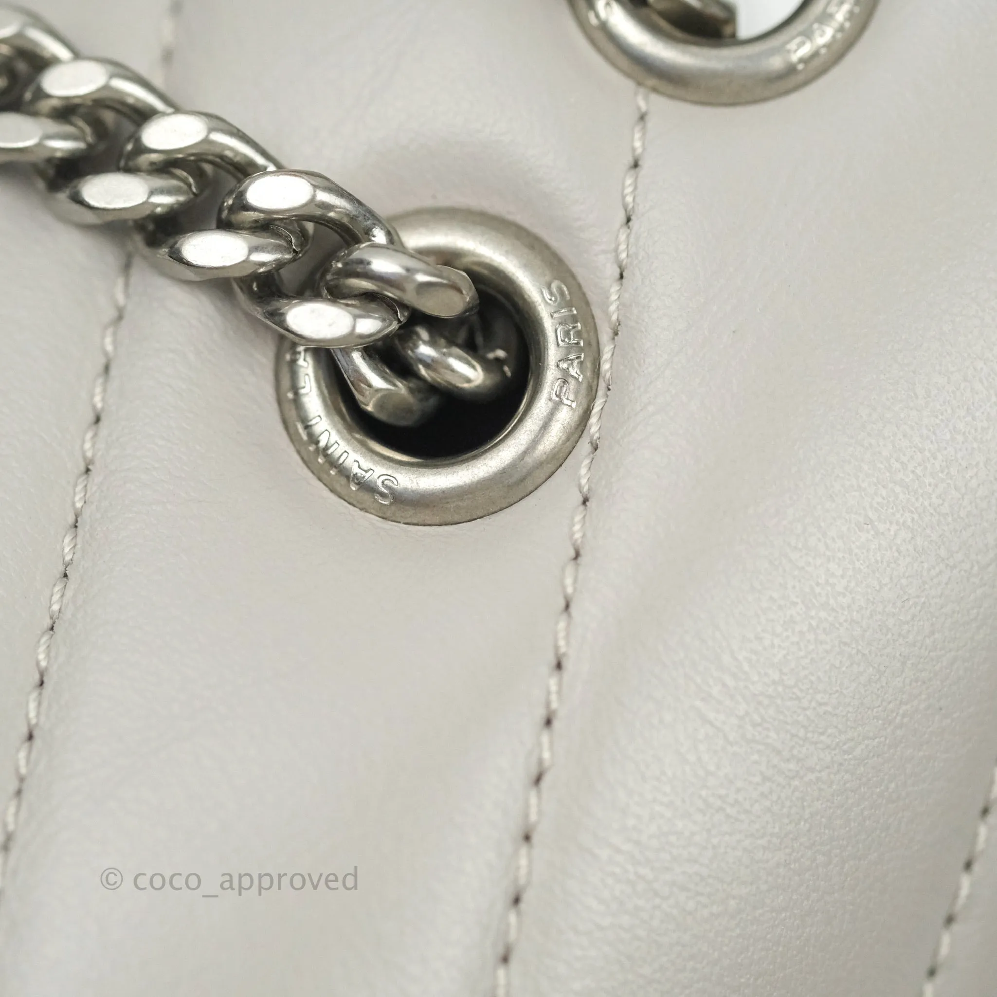 Saint Laurent Loulou Small Bag Light Grey Silver Hardware