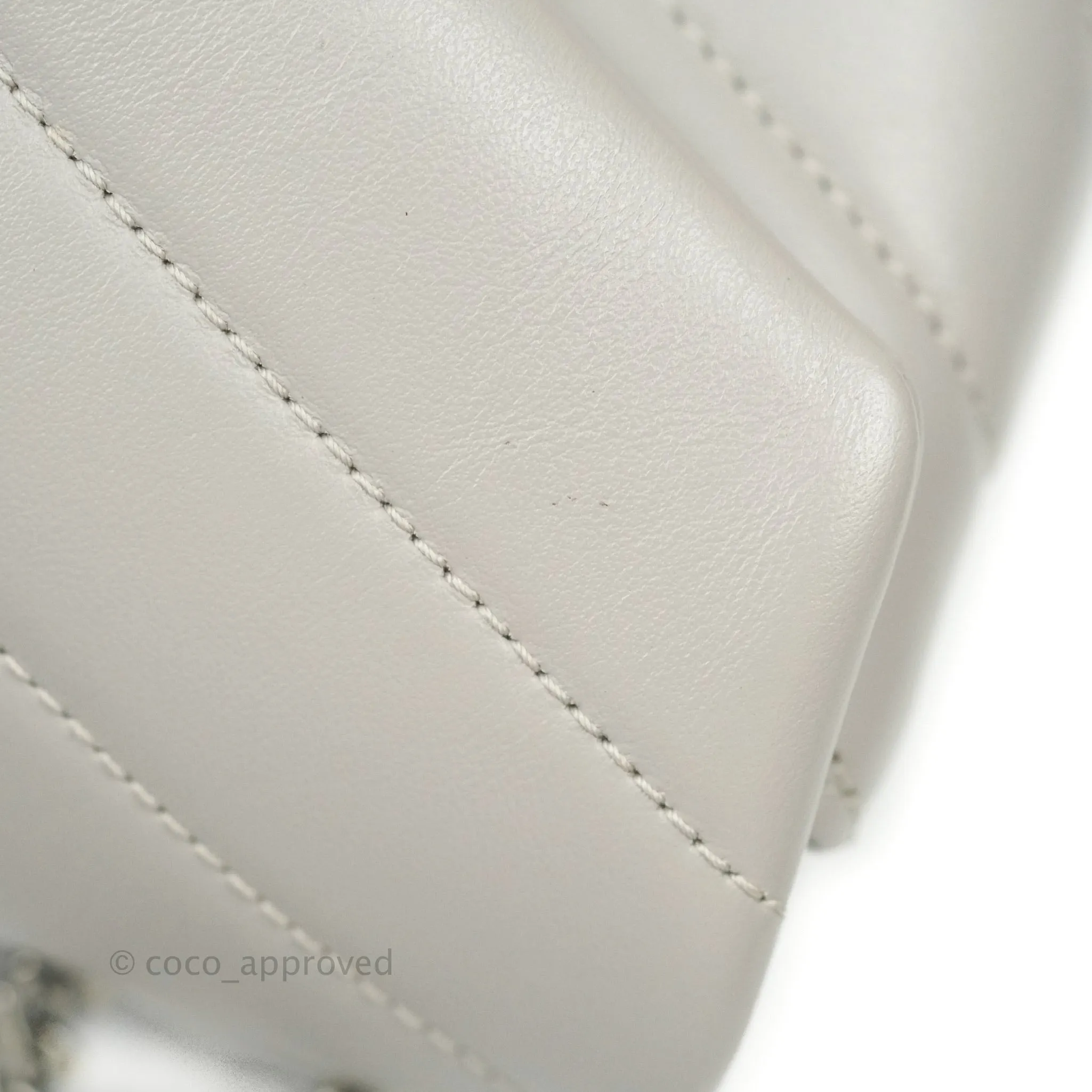 Saint Laurent Loulou Small Bag Light Grey Silver Hardware