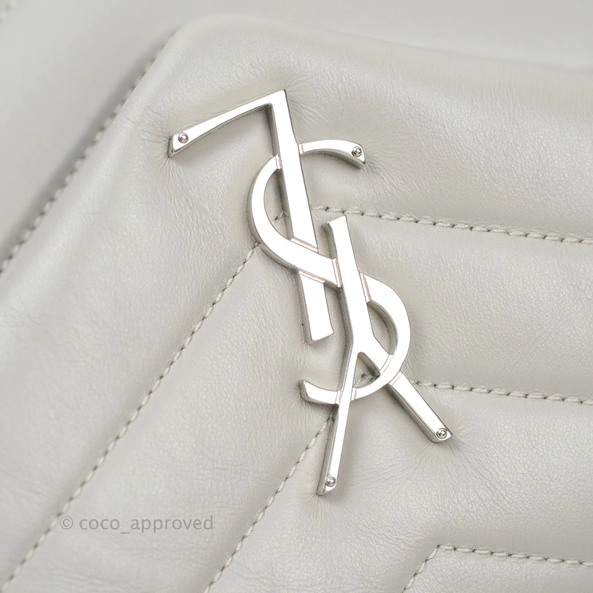Saint Laurent Loulou Small Bag Light Grey Silver Hardware