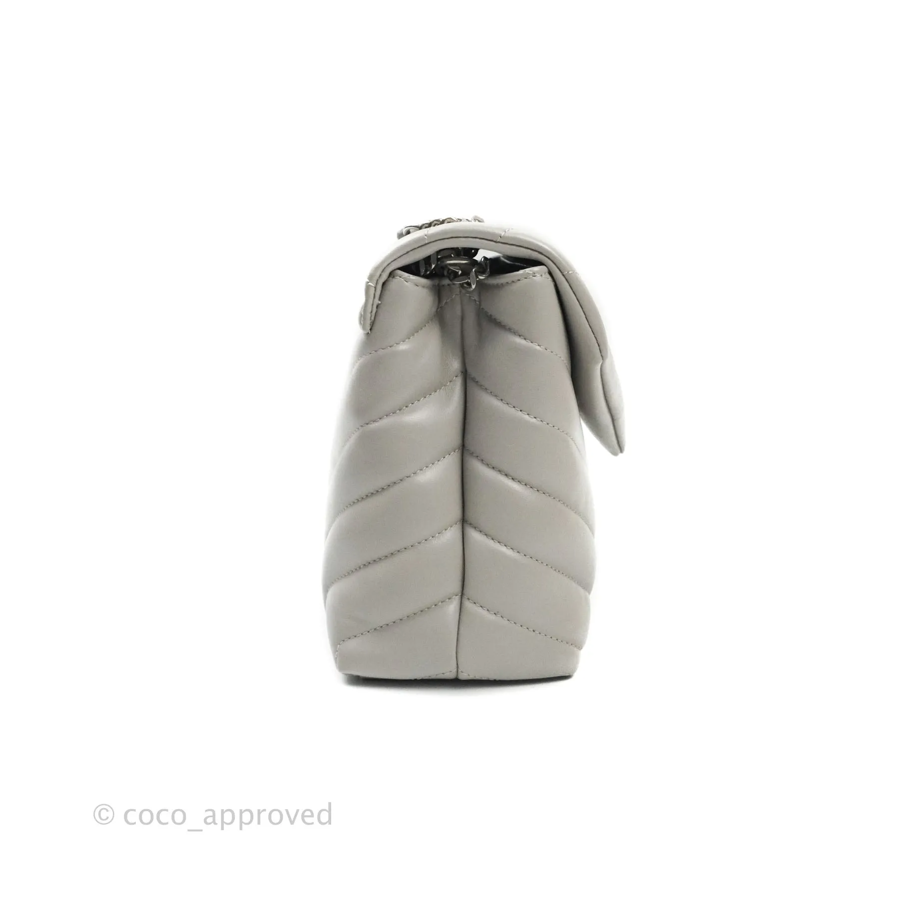 Saint Laurent Loulou Small Bag Light Grey Silver Hardware