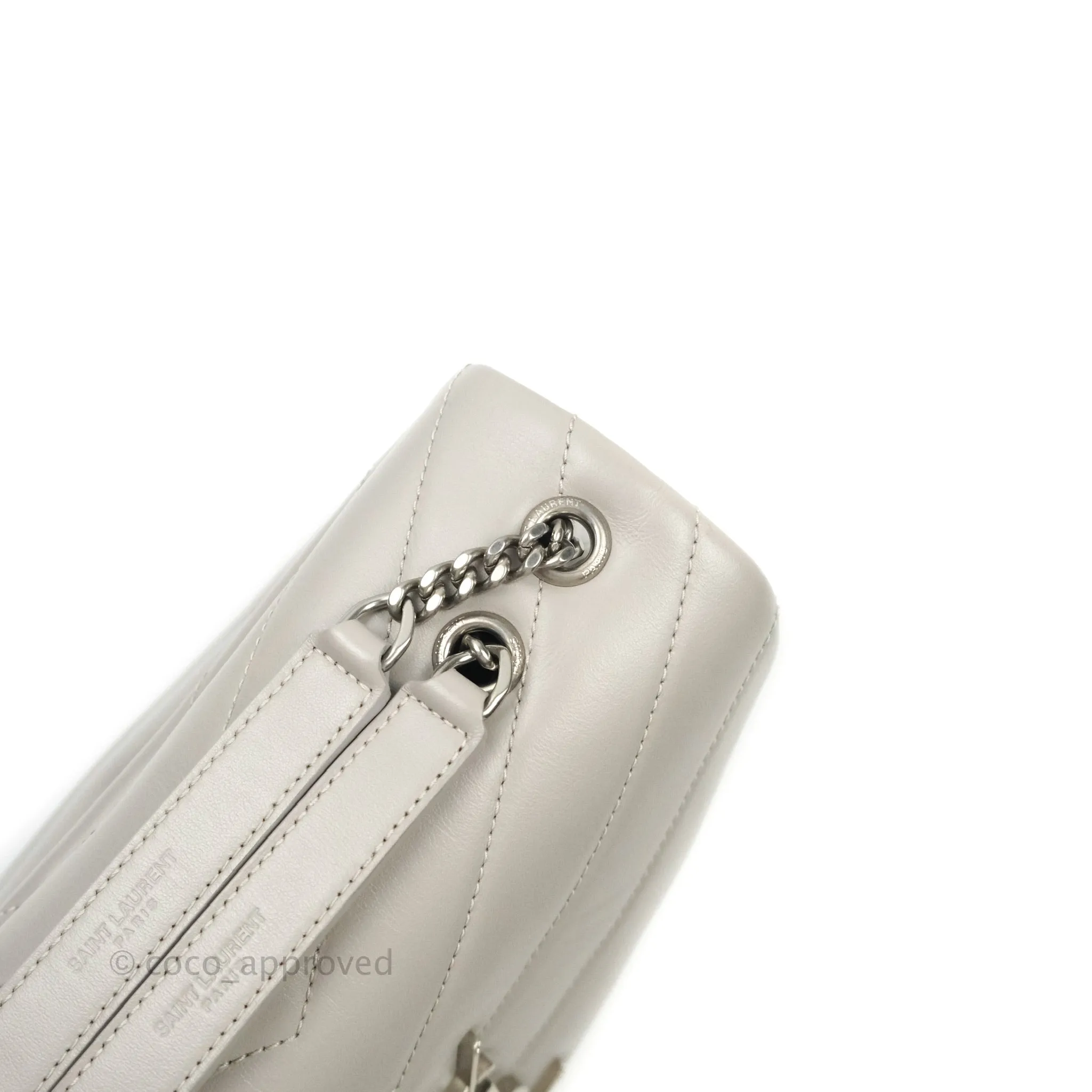 Saint Laurent Loulou Small Bag Light Grey Silver Hardware