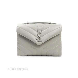 Saint Laurent Loulou Small Bag Light Grey Silver Hardware