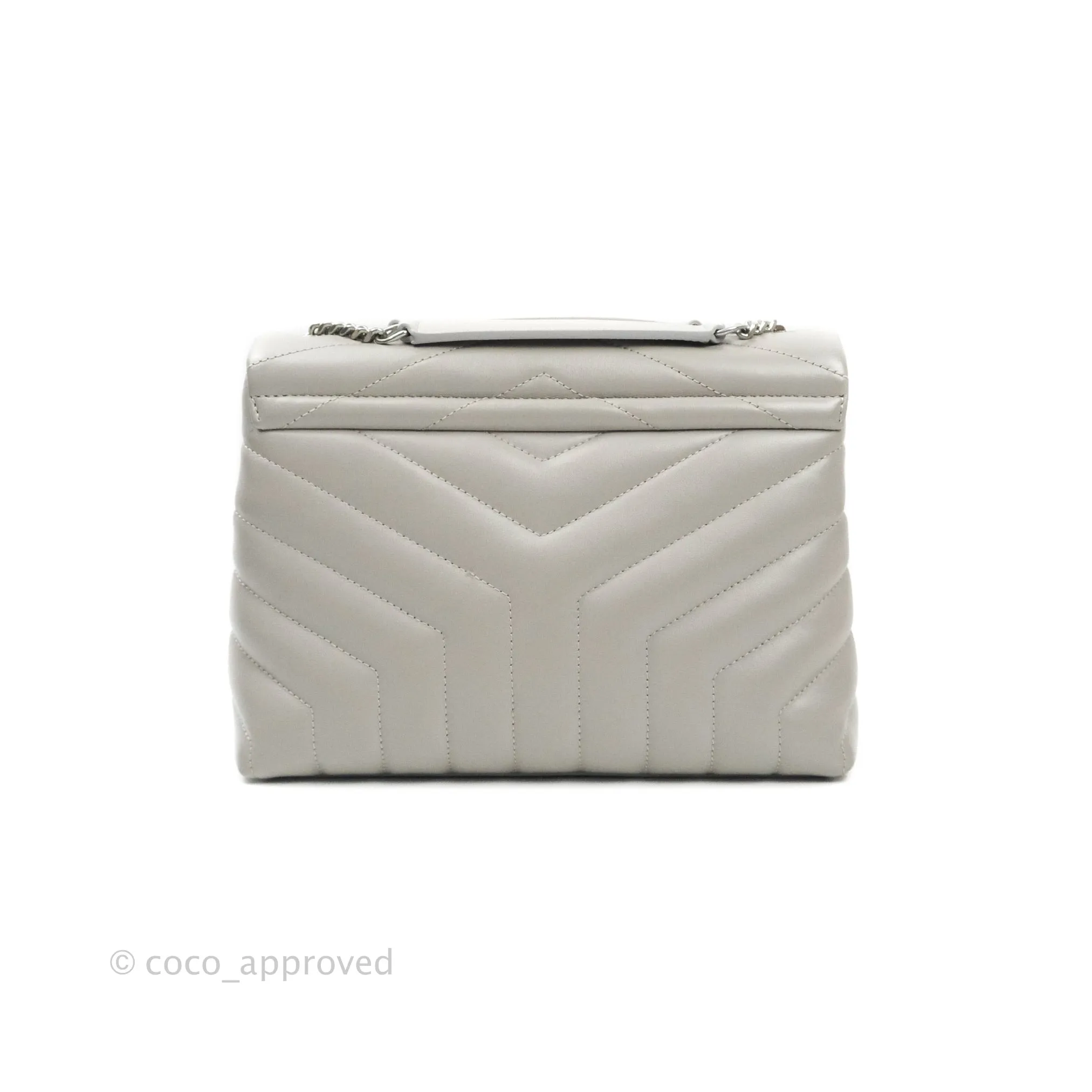 Saint Laurent Loulou Small Bag Light Grey Silver Hardware