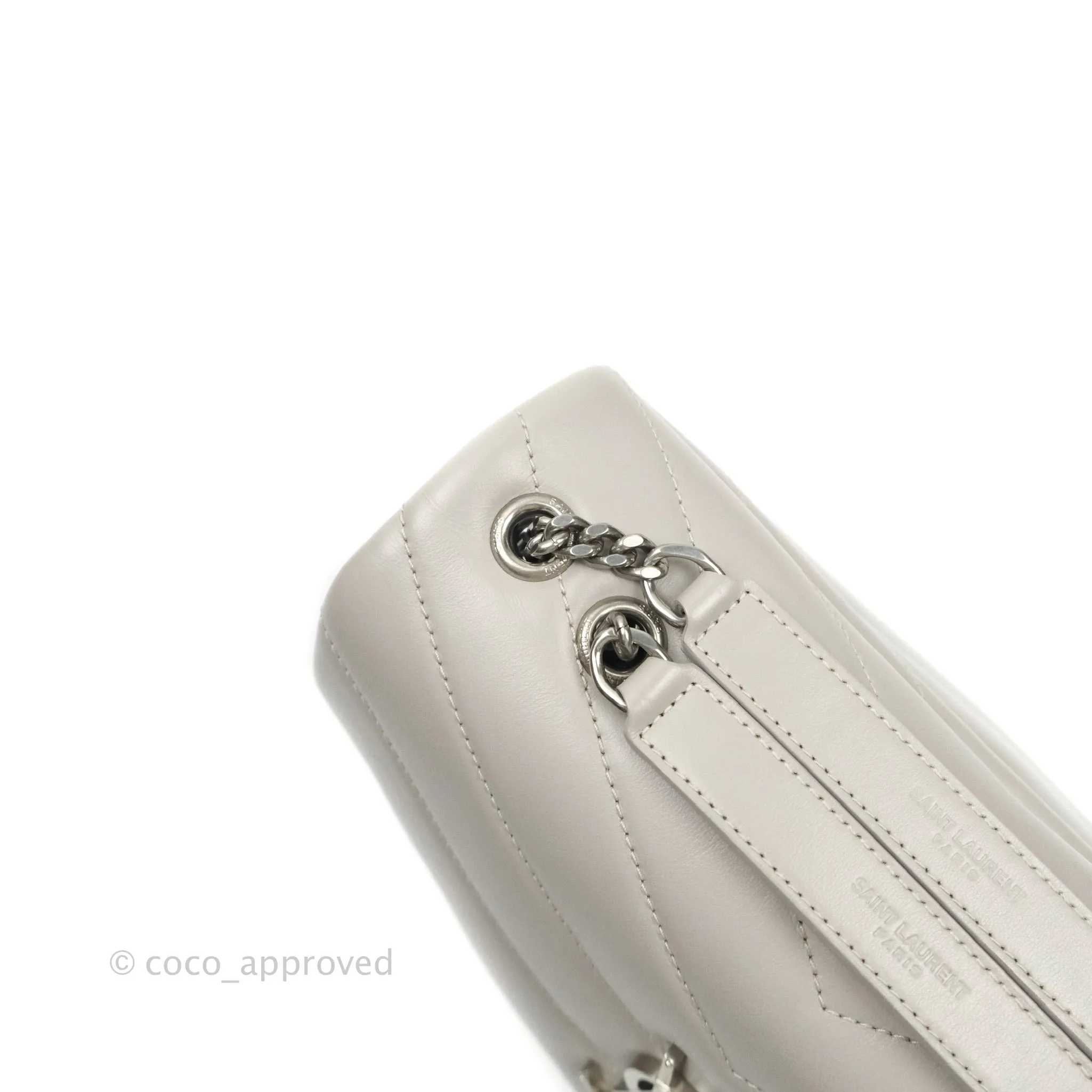 Saint Laurent Loulou Small Bag Light Grey Silver Hardware