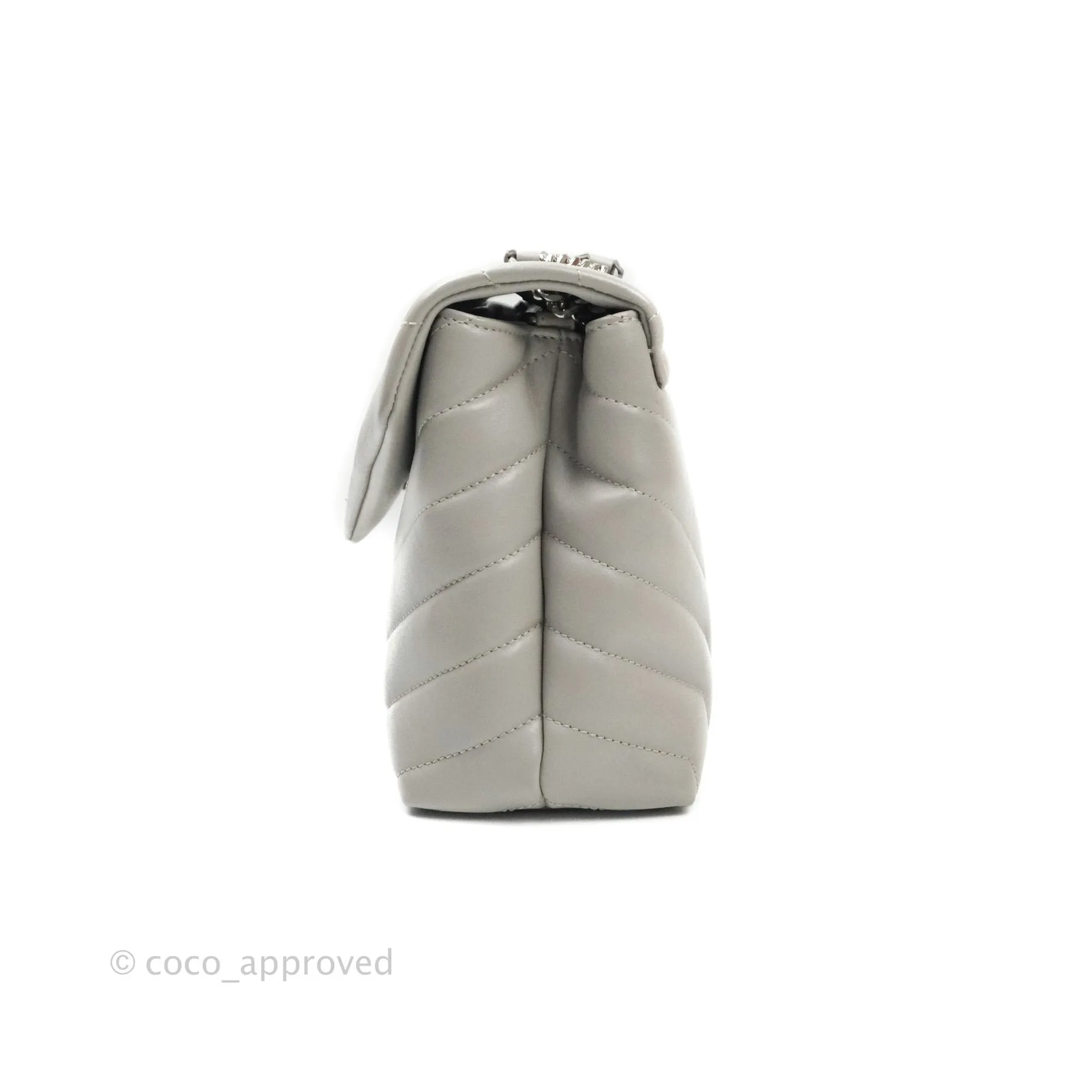 Saint Laurent Loulou Small Bag Light Grey Silver Hardware