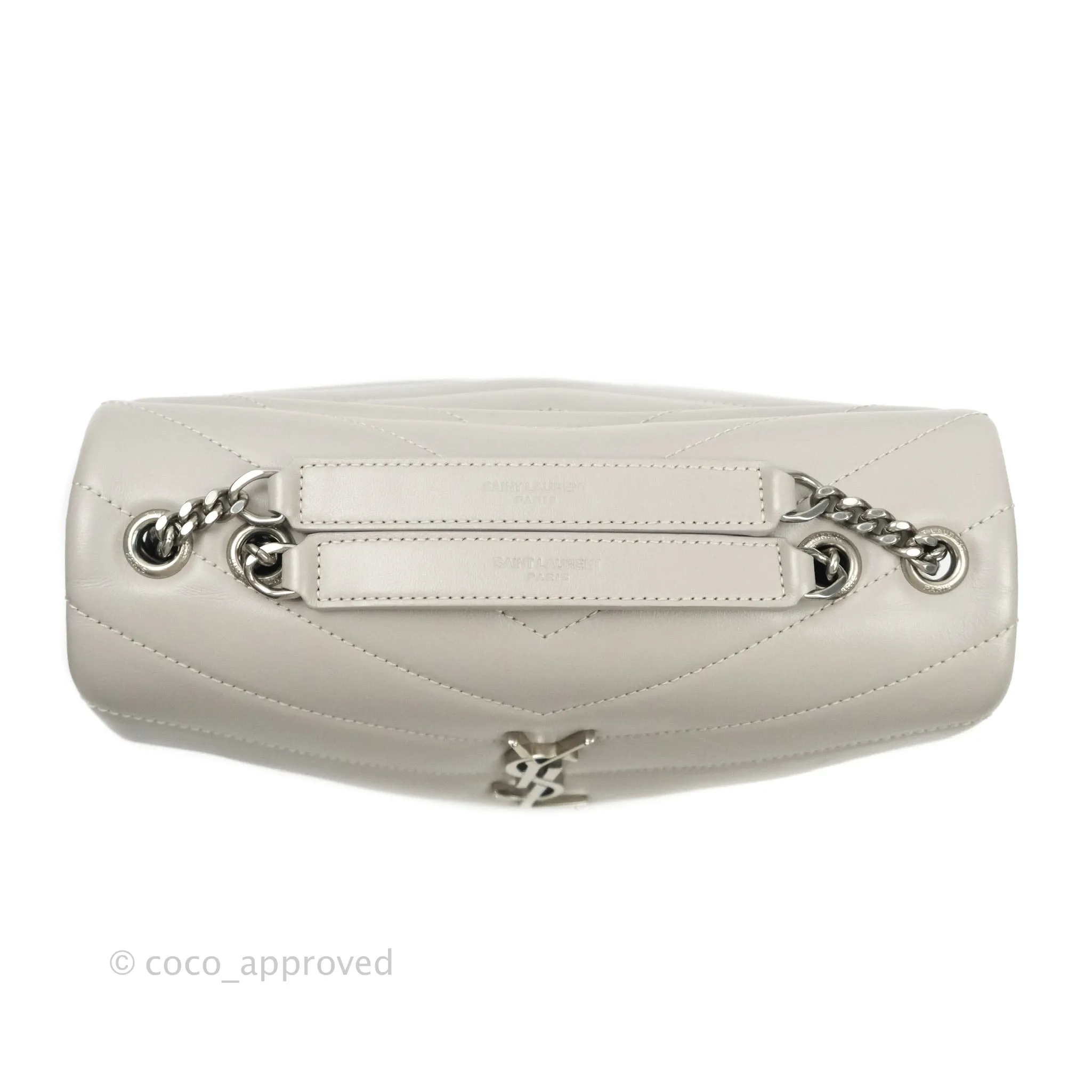 Saint Laurent Loulou Small Bag Light Grey Silver Hardware