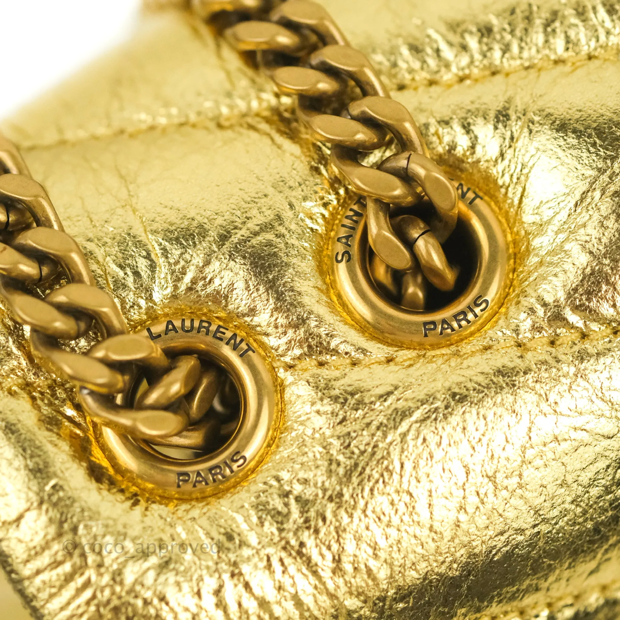 Saint Laurent Loulou Small Bag Metallic Gold Gold Hardware