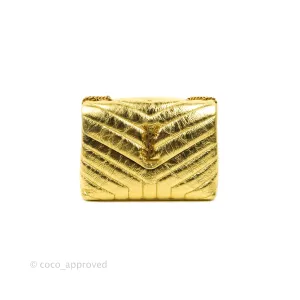 Saint Laurent Loulou Small Bag Metallic Gold Gold Hardware