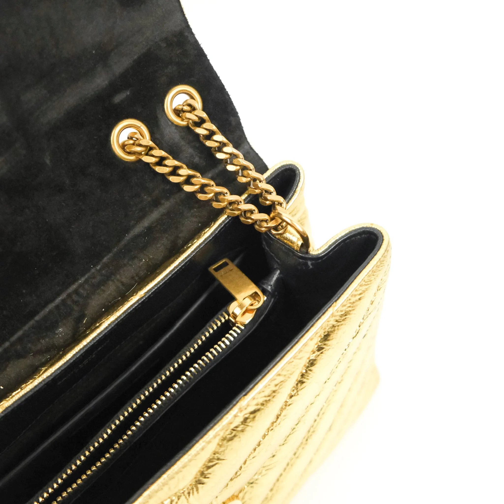 Saint Laurent Loulou Small Bag Metallic Gold Gold Hardware