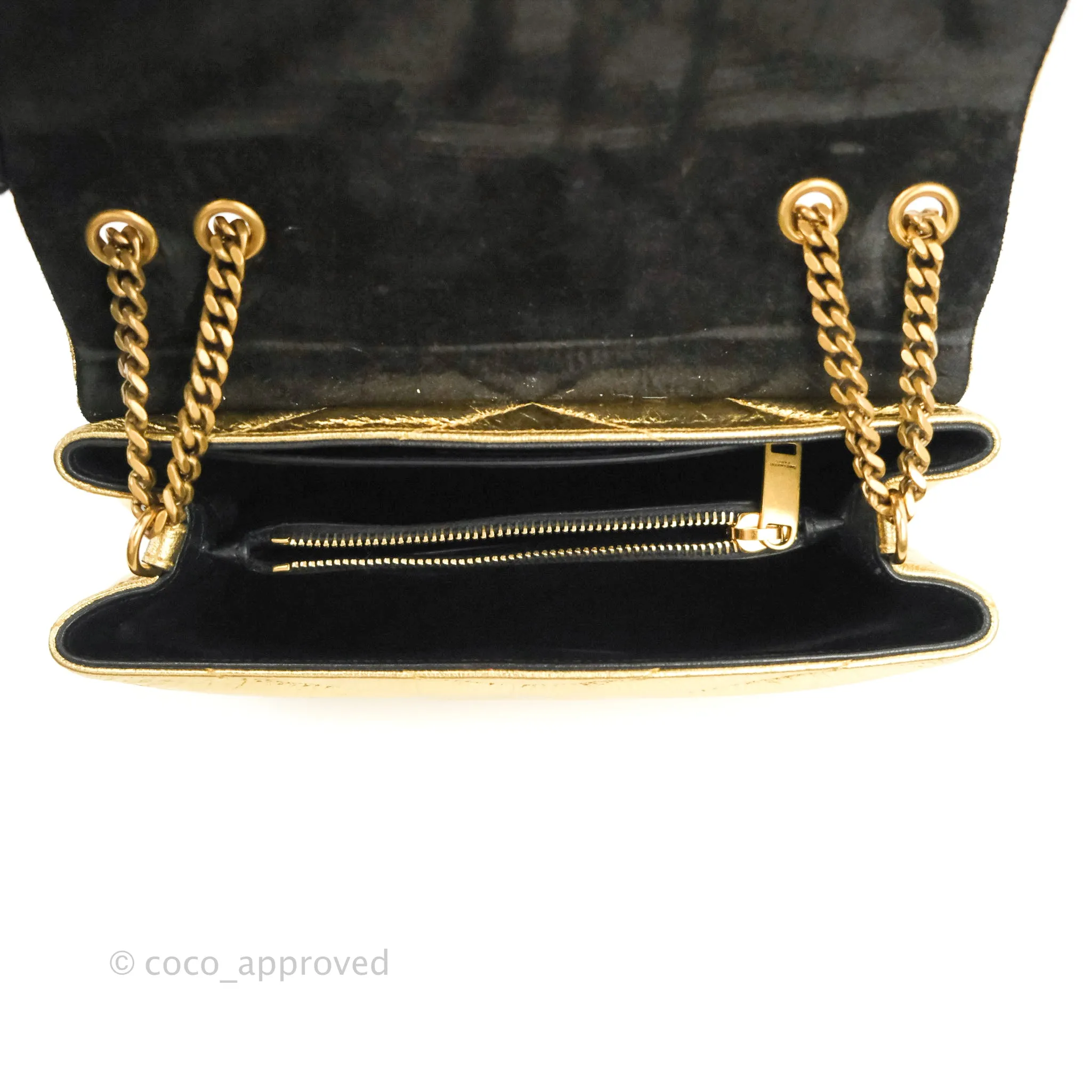 Saint Laurent Loulou Small Bag Metallic Gold Gold Hardware