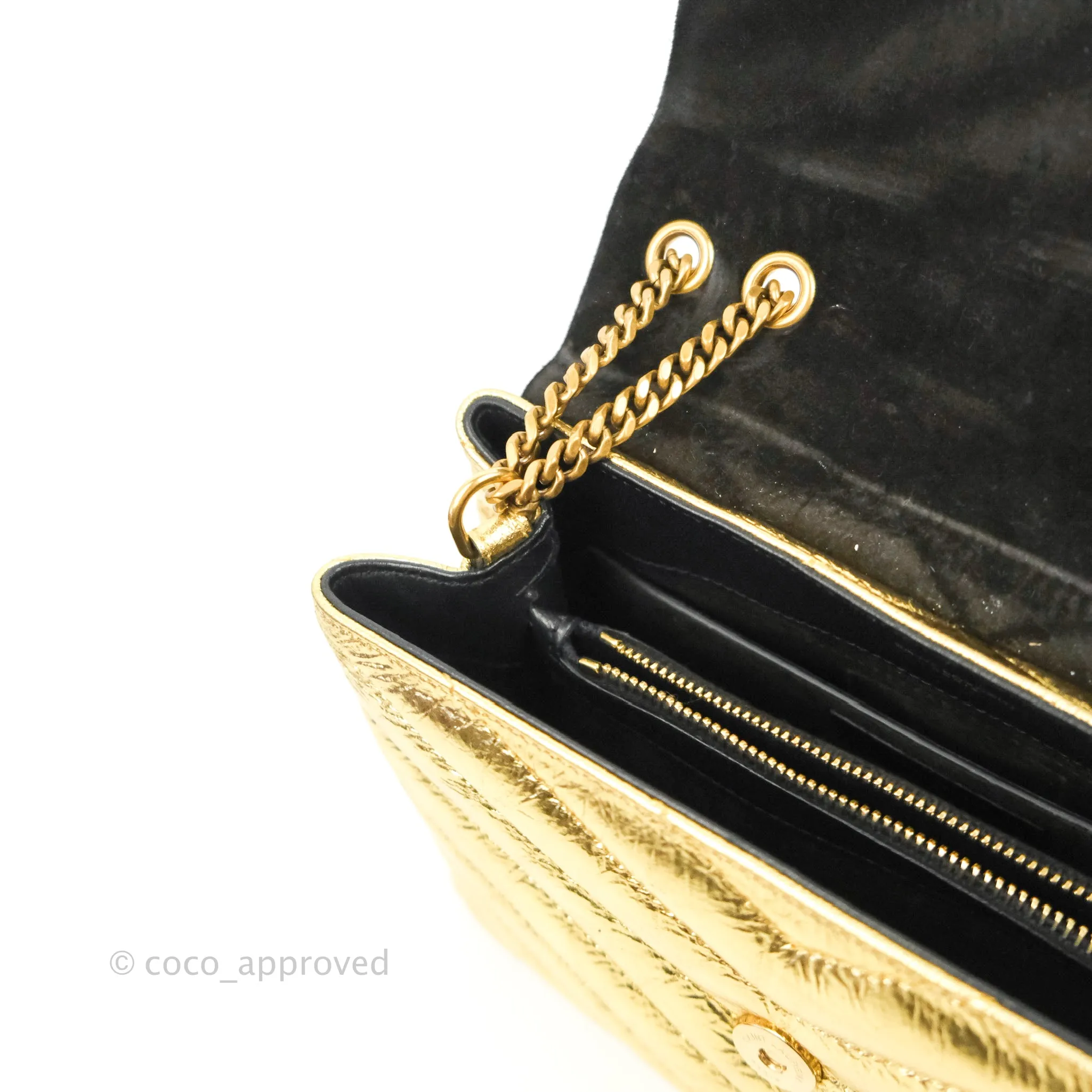Saint Laurent Loulou Small Bag Metallic Gold Gold Hardware