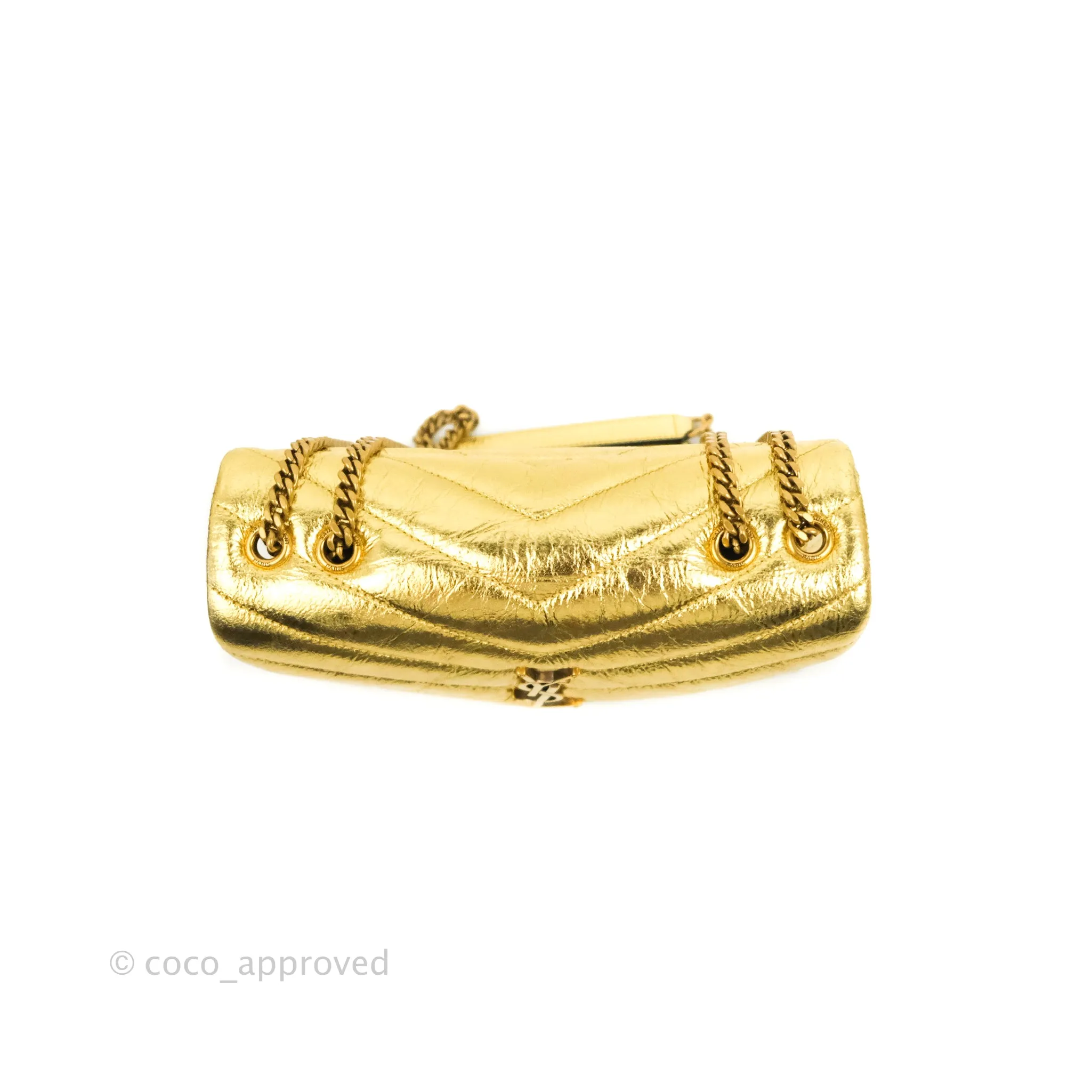 Saint Laurent Loulou Small Bag Metallic Gold Gold Hardware