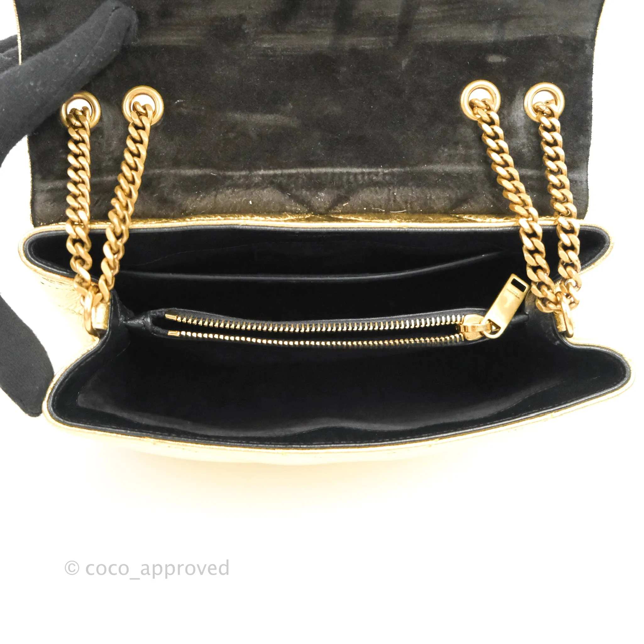 Saint Laurent Loulou Small Bag Metallic Gold Gold Hardware