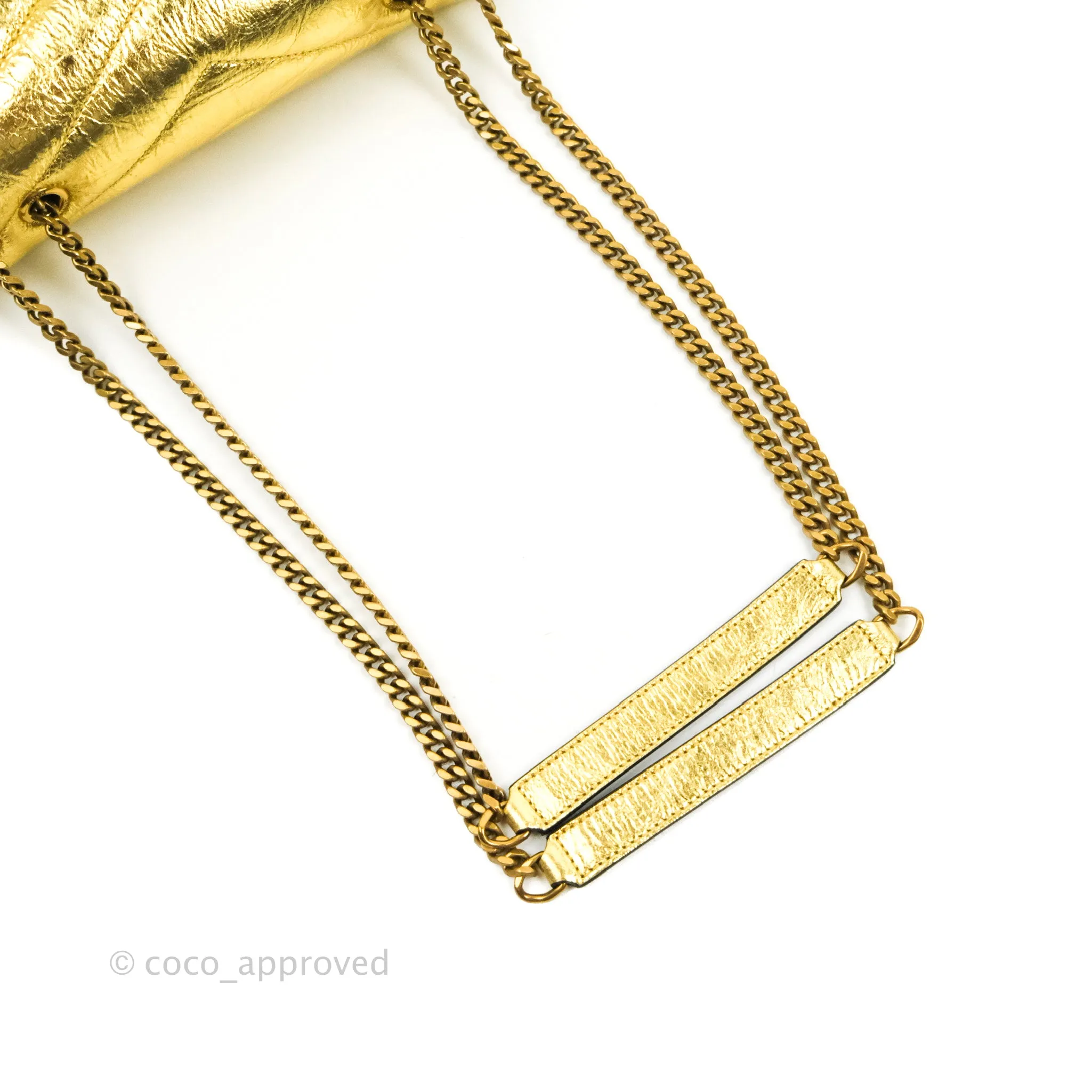 Saint Laurent Loulou Small Bag Metallic Gold Gold Hardware