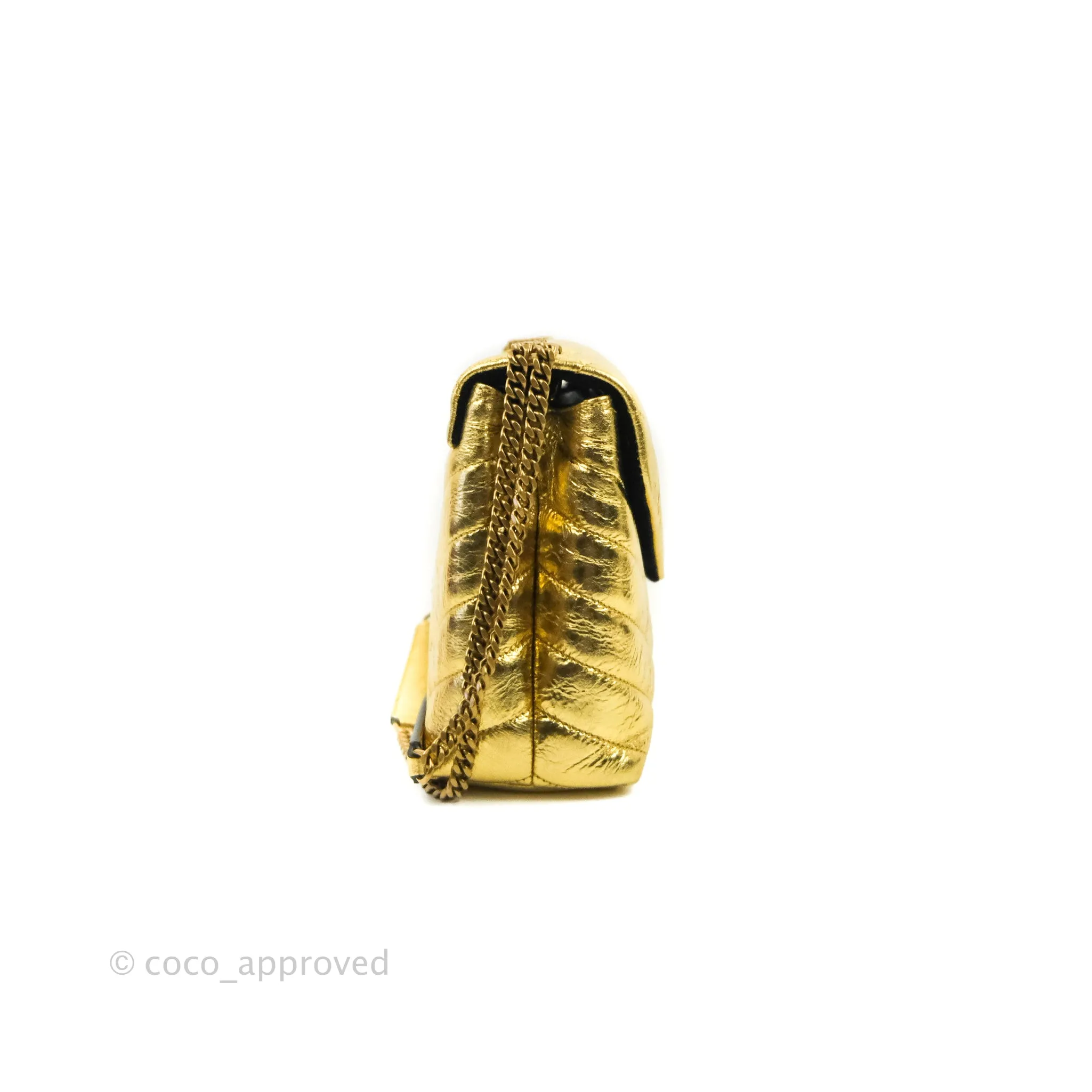 Saint Laurent Loulou Small Bag Metallic Gold Gold Hardware