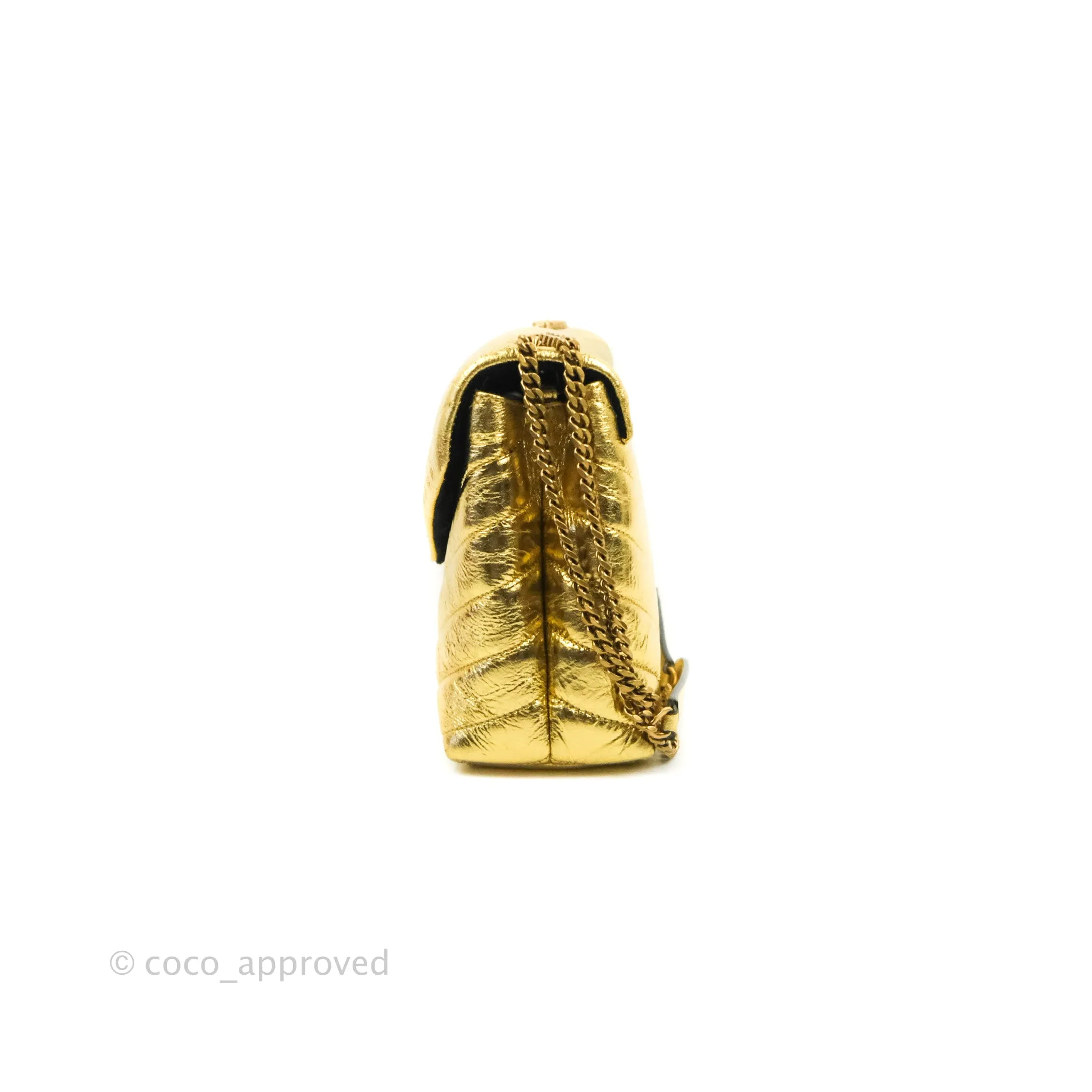 Saint Laurent Loulou Small Bag Metallic Gold Gold Hardware