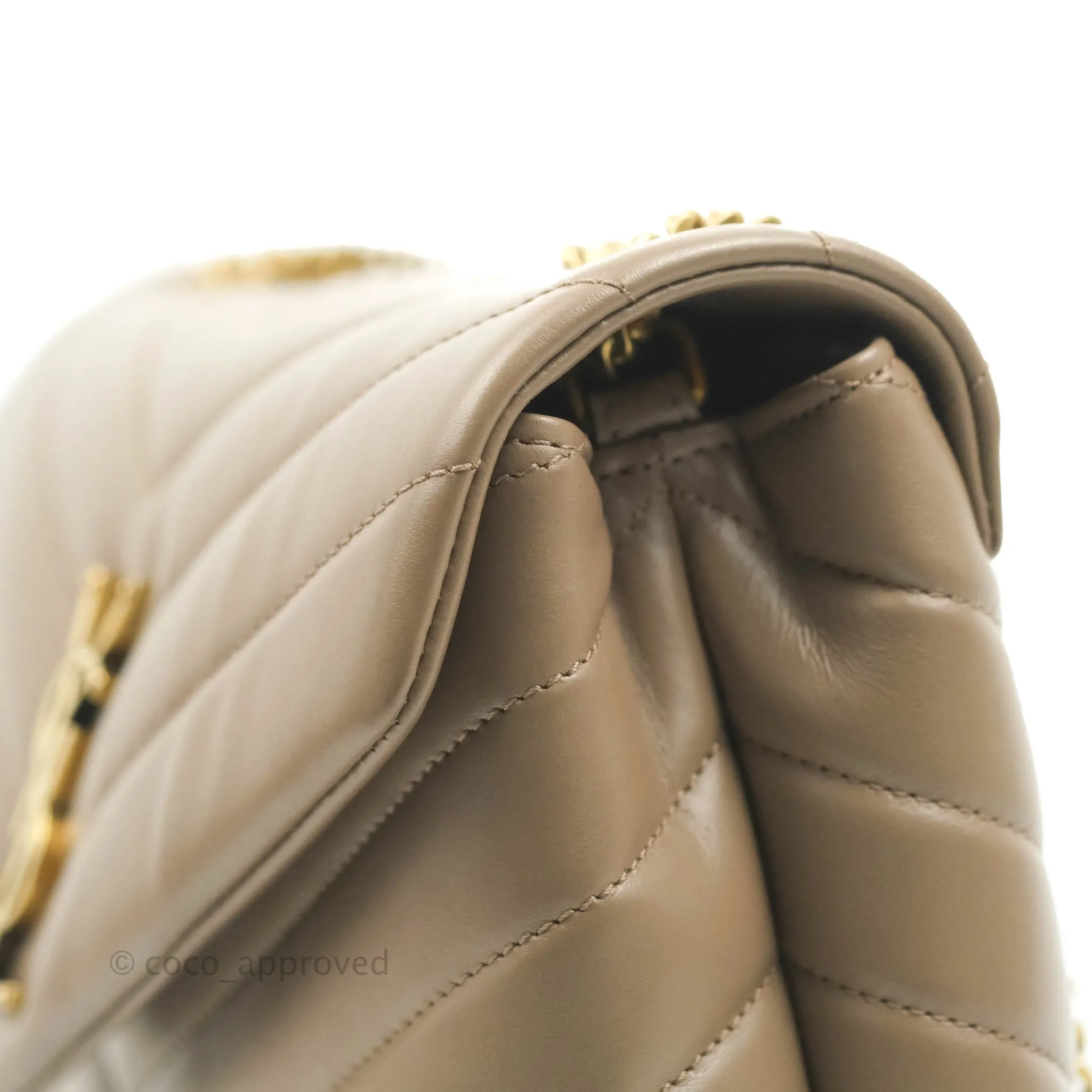 Saint Laurent Loulou Small Bag Taupe Gold Hardware