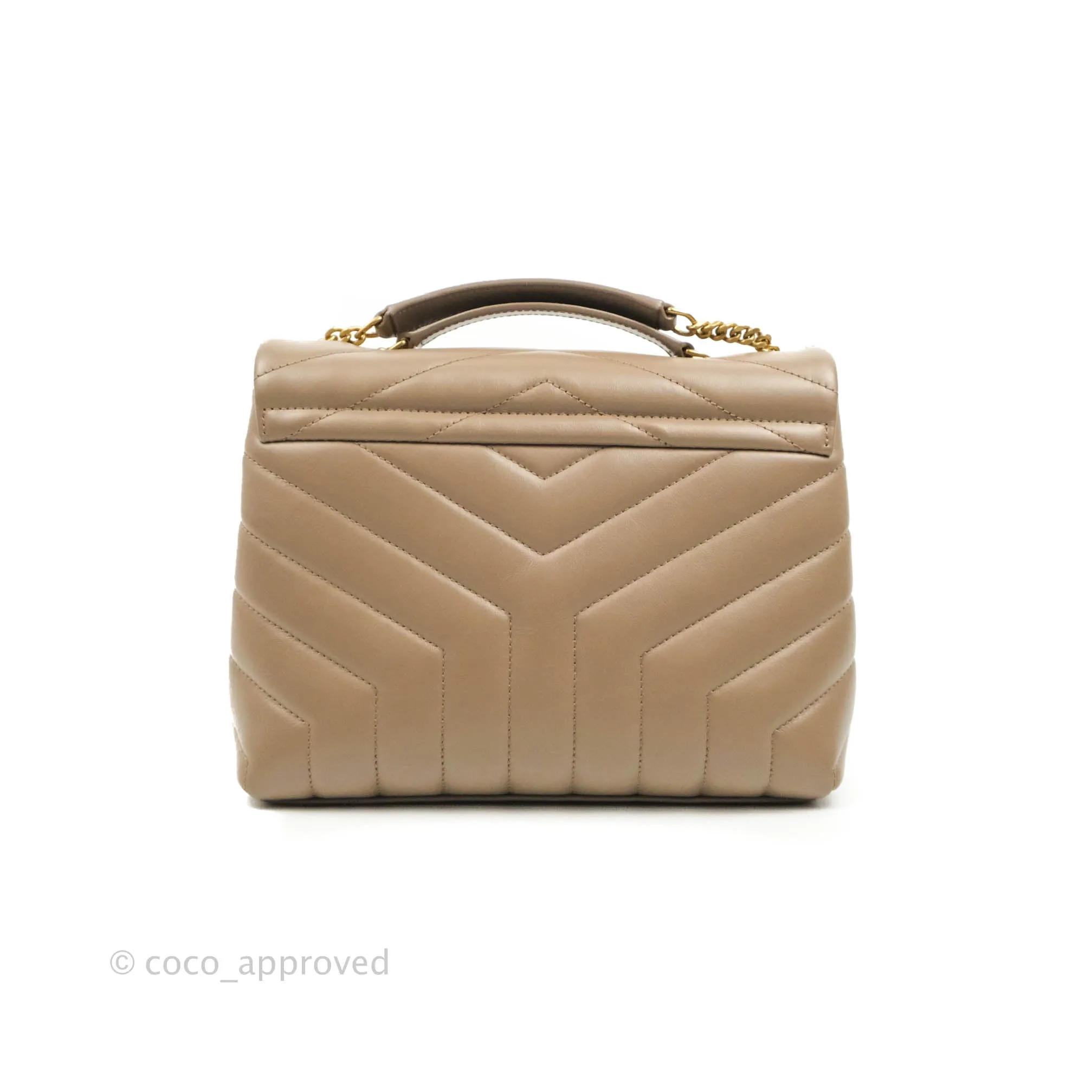 Saint Laurent Loulou Small Bag Taupe Gold Hardware