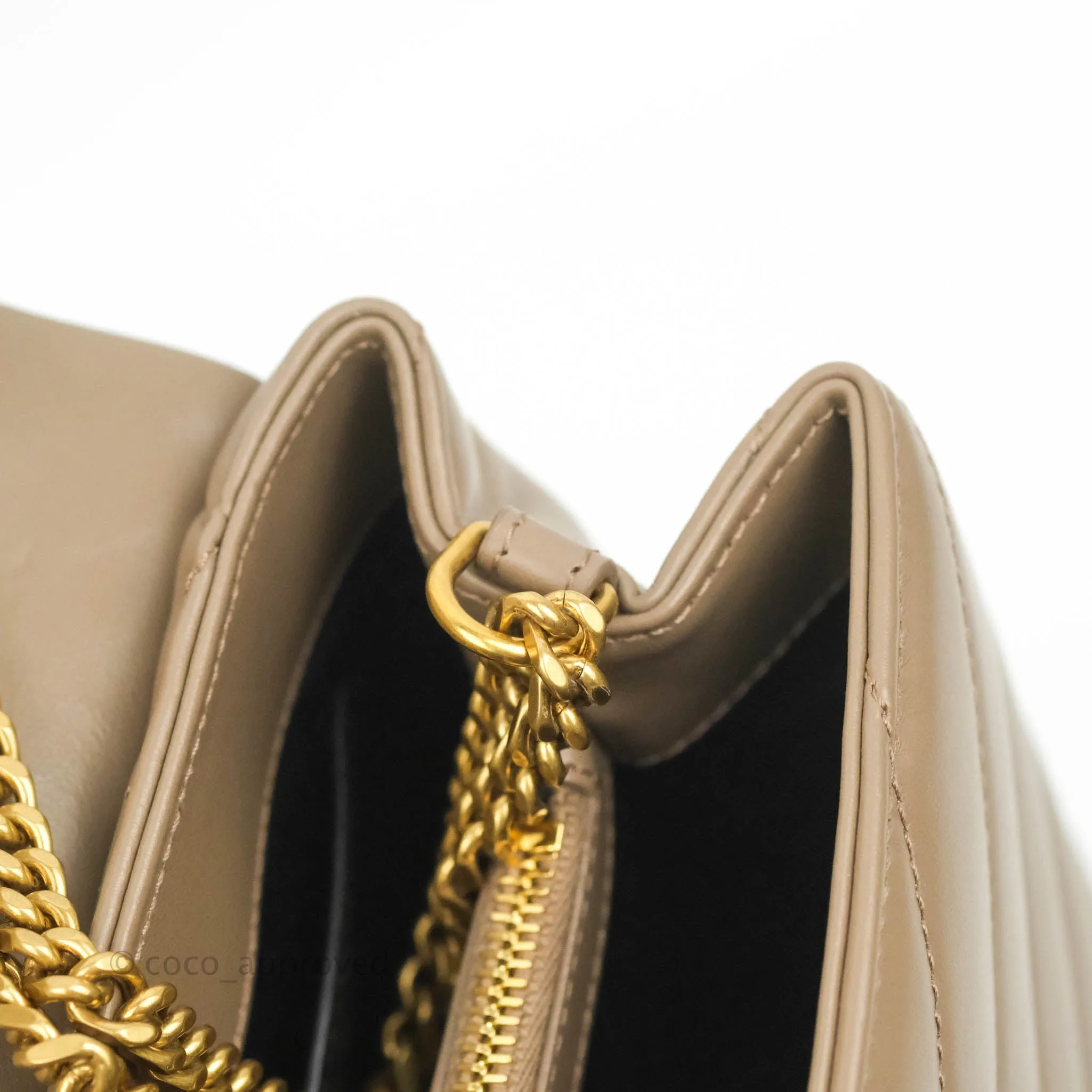 Saint Laurent Loulou Small Bag Taupe Gold Hardware