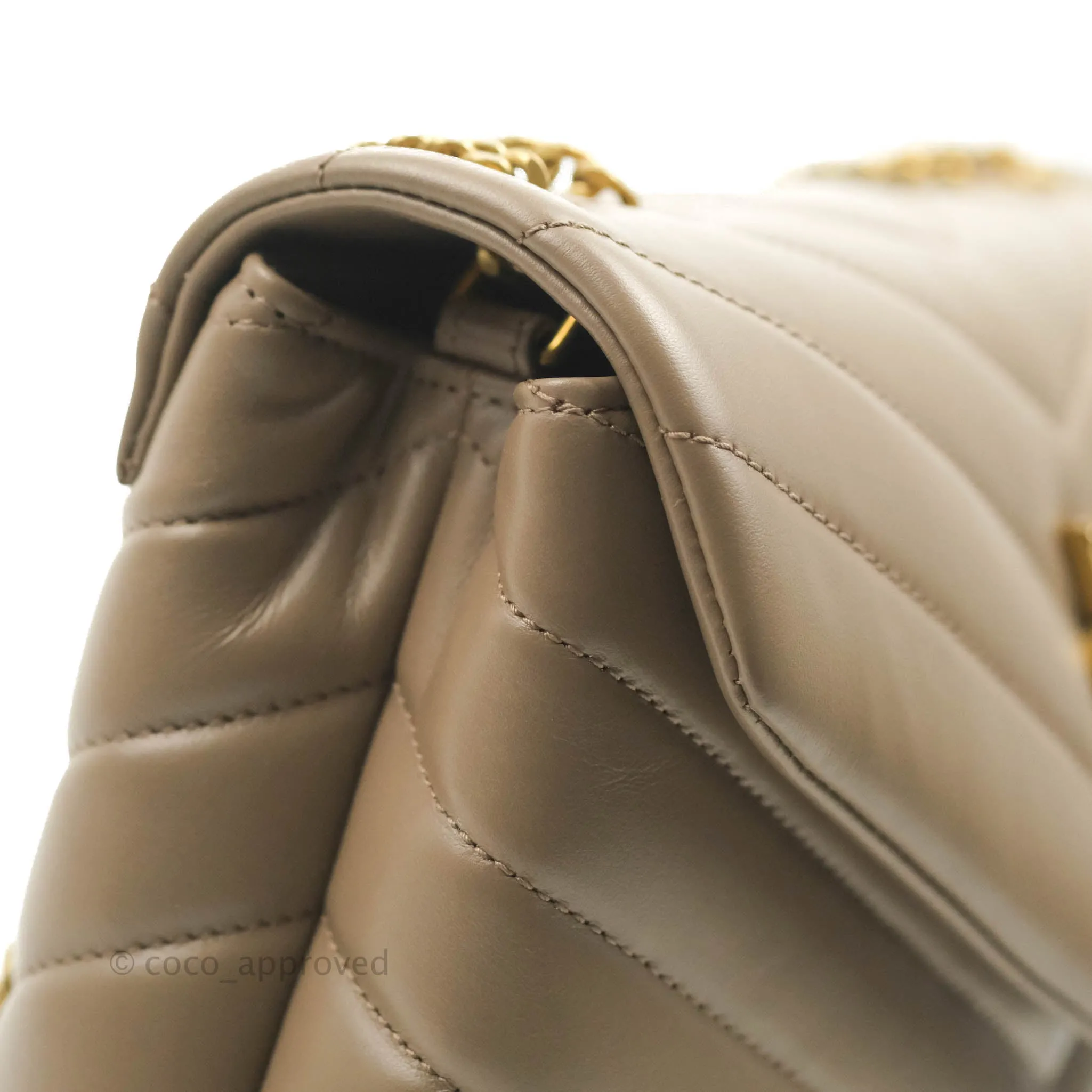Saint Laurent Loulou Small Bag Taupe Gold Hardware