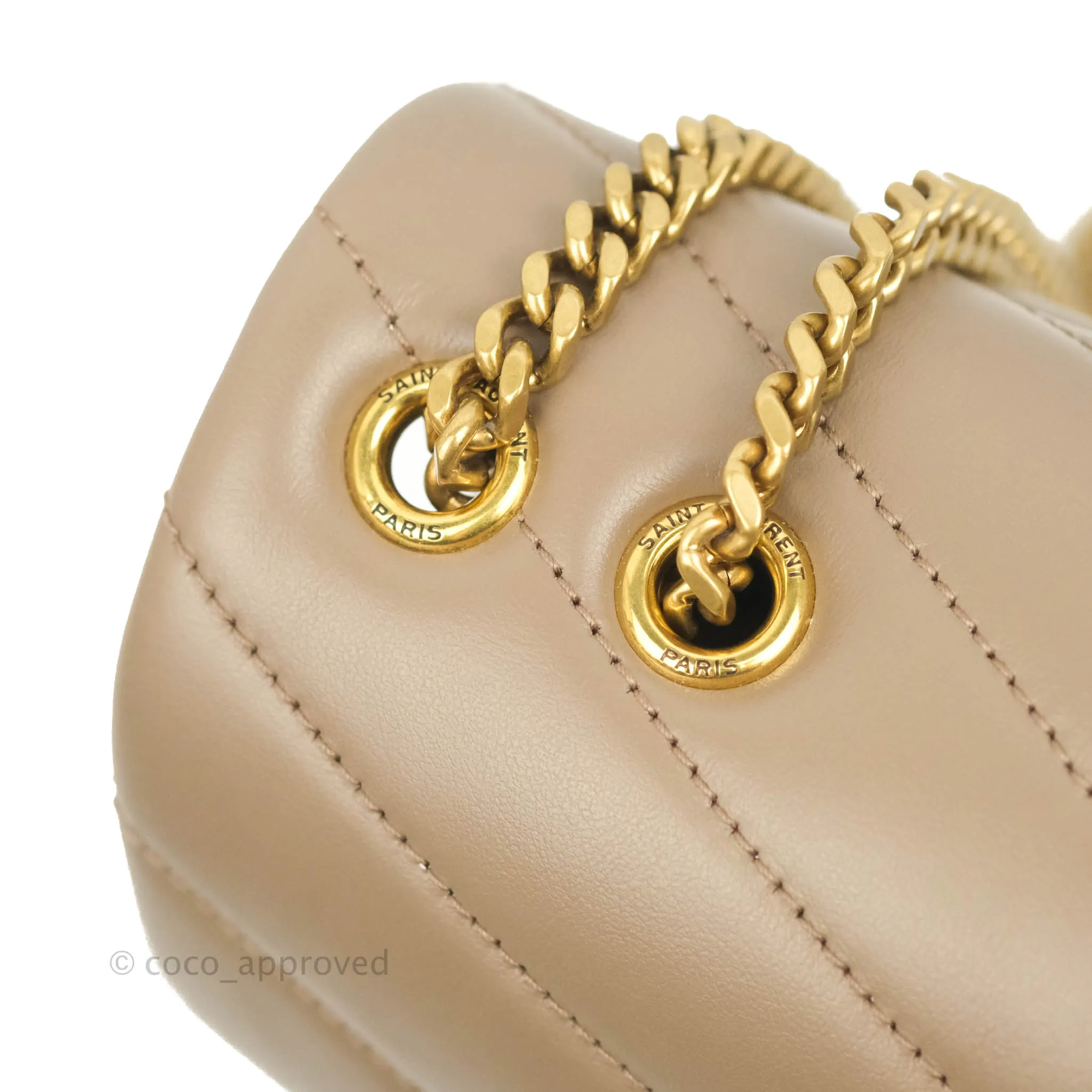 Saint Laurent Loulou Small Bag Taupe Gold Hardware