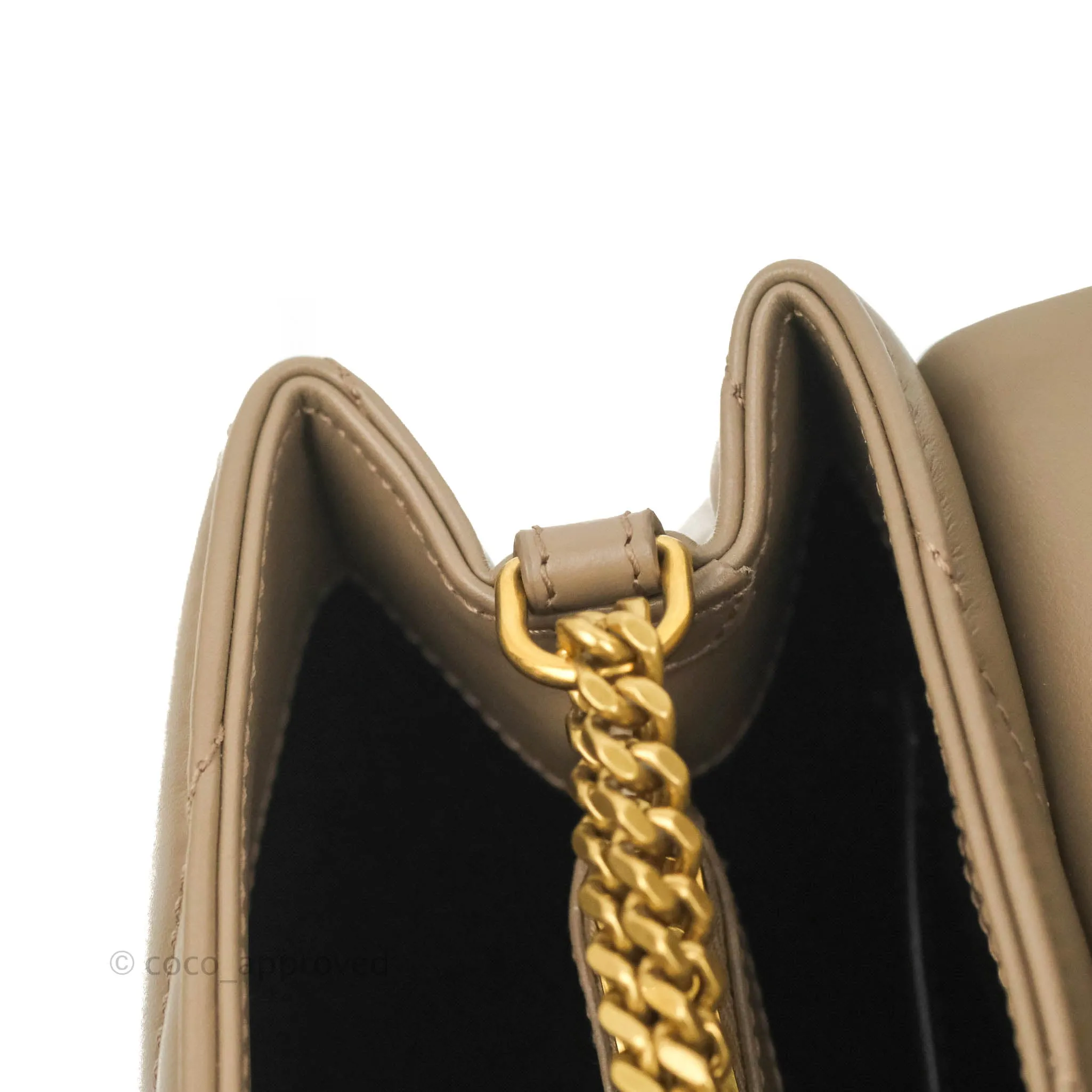 Saint Laurent Loulou Small Bag Taupe Gold Hardware