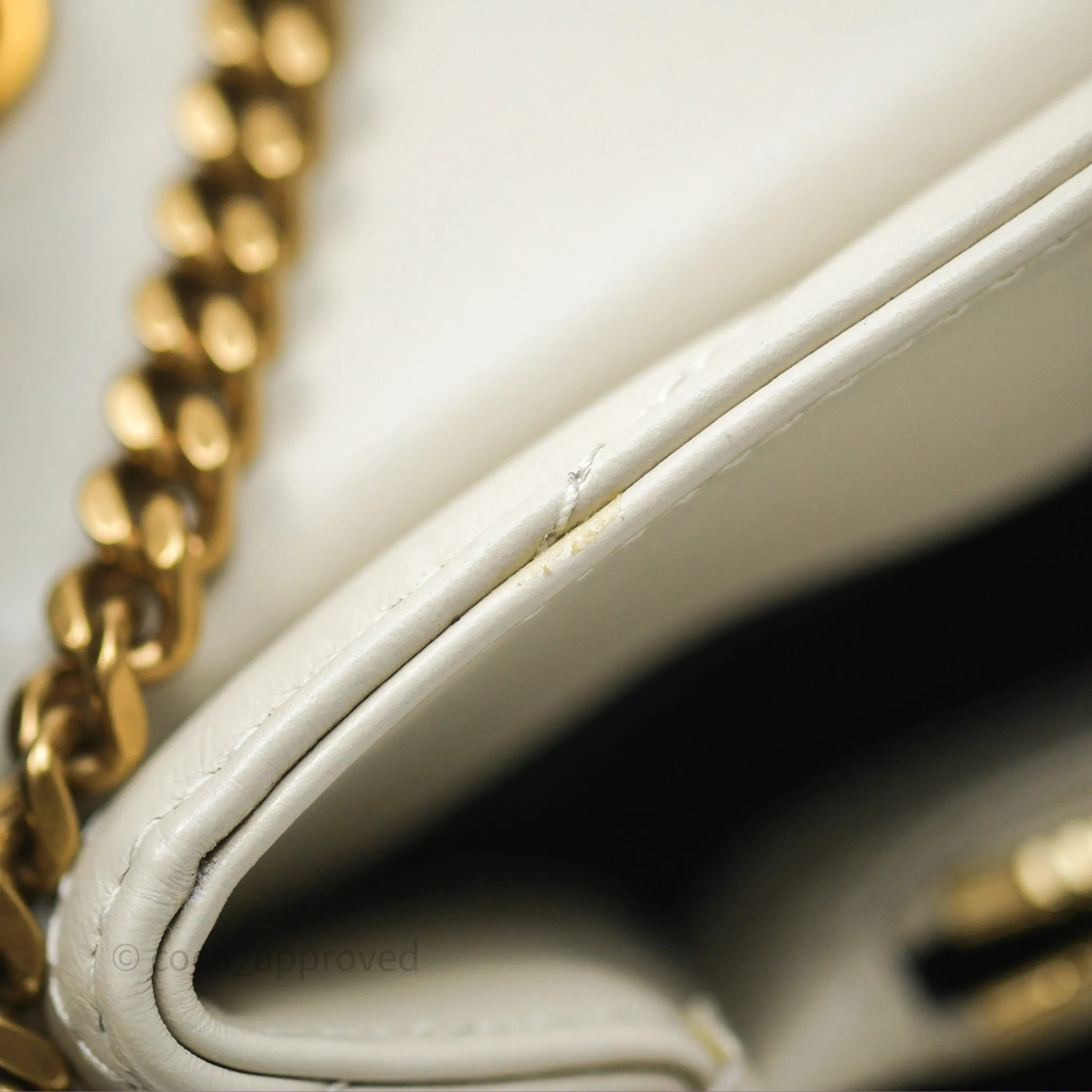 Saint Laurent Loulou Small Flap Bag Beige Calfskin Gold Hardware