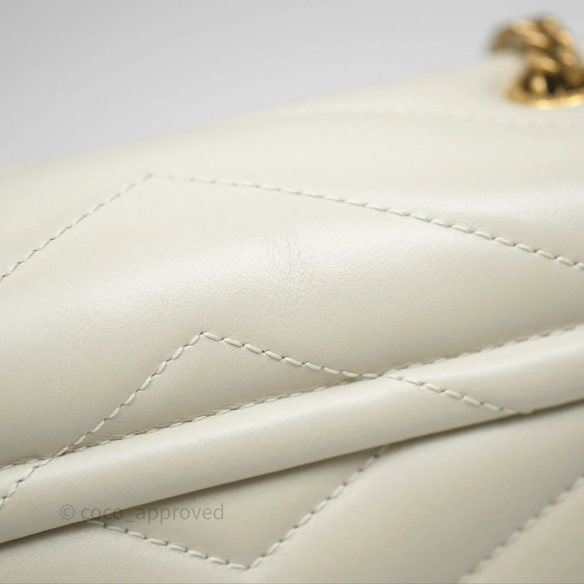 Saint Laurent Loulou Small Flap Bag Beige Calfskin Gold Hardware
