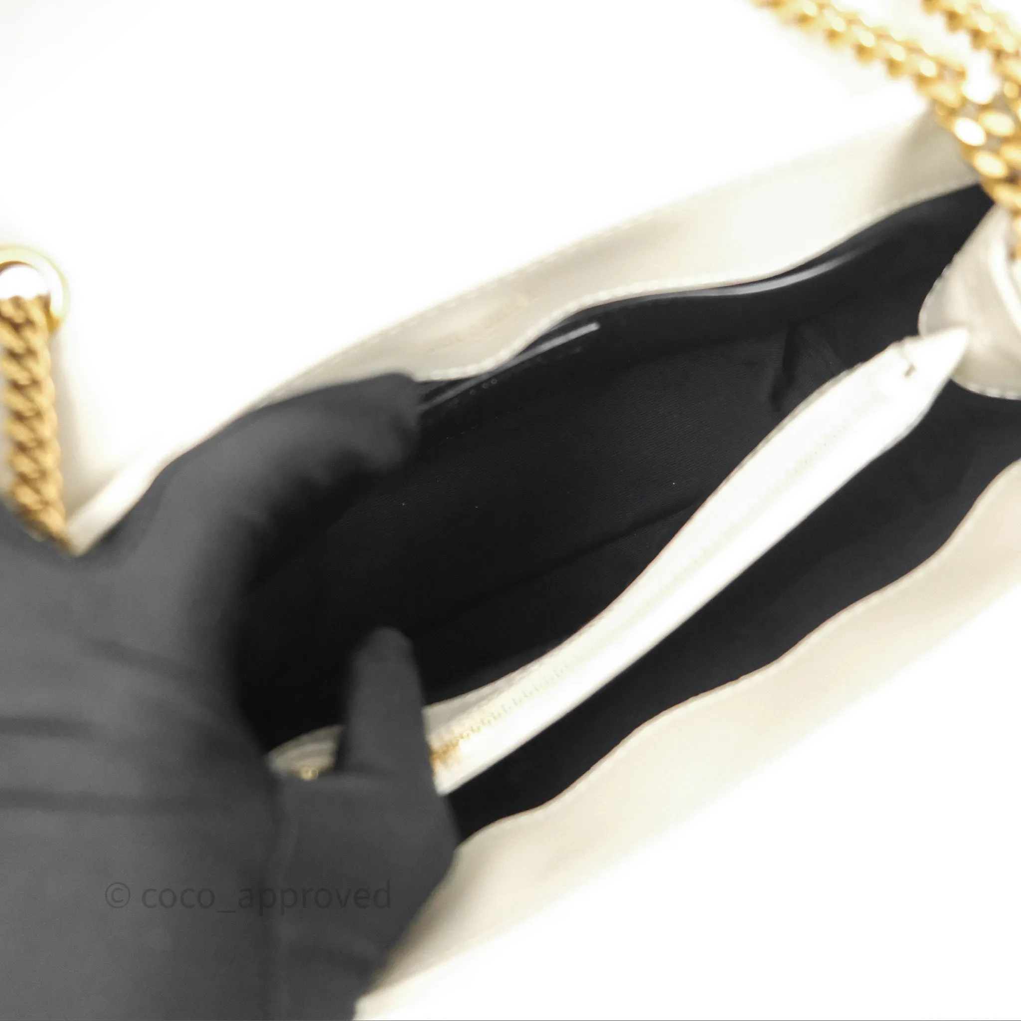 Saint Laurent Loulou Small Flap Bag Beige Calfskin Gold Hardware