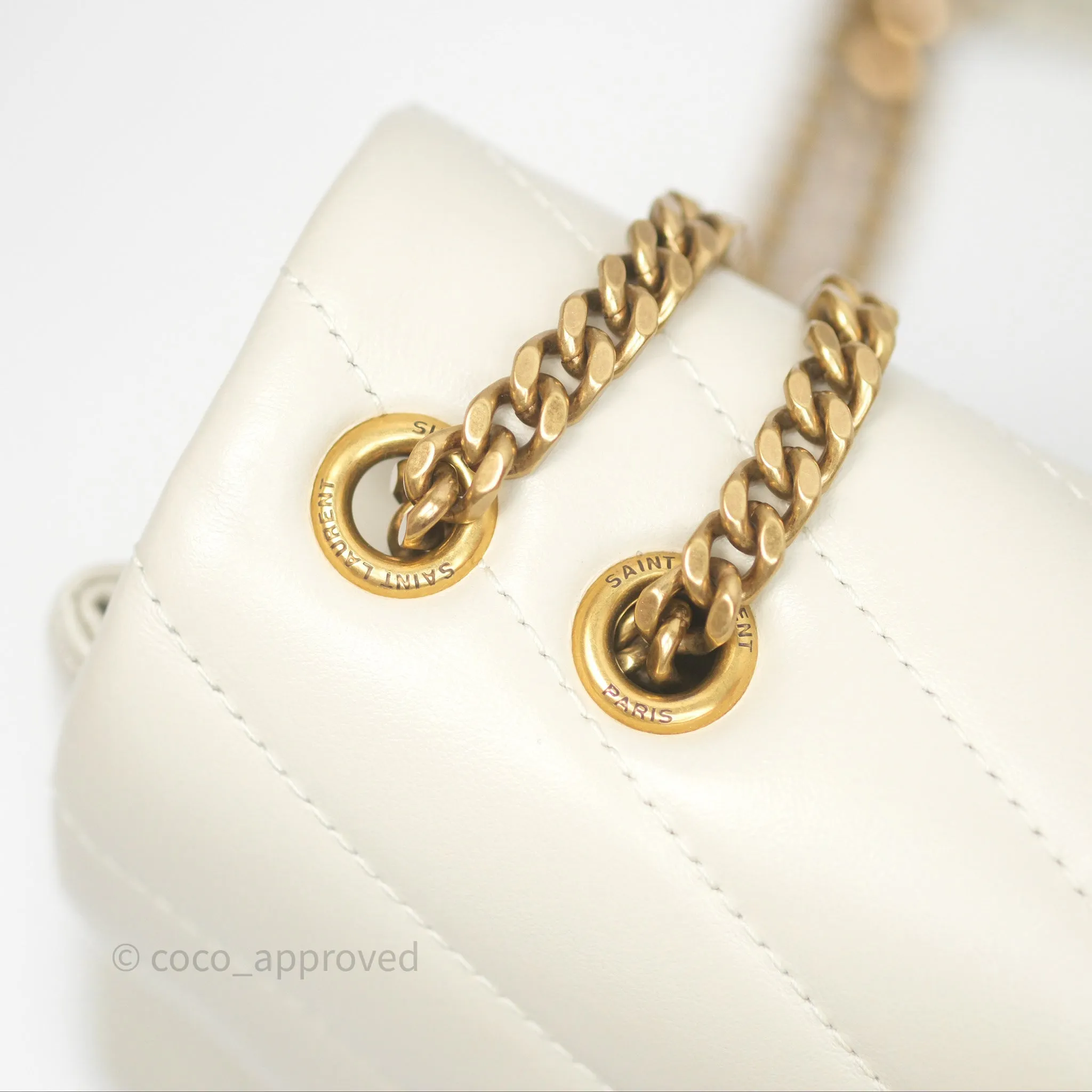 Saint Laurent Loulou Small Flap Bag Beige Calfskin Gold Hardware