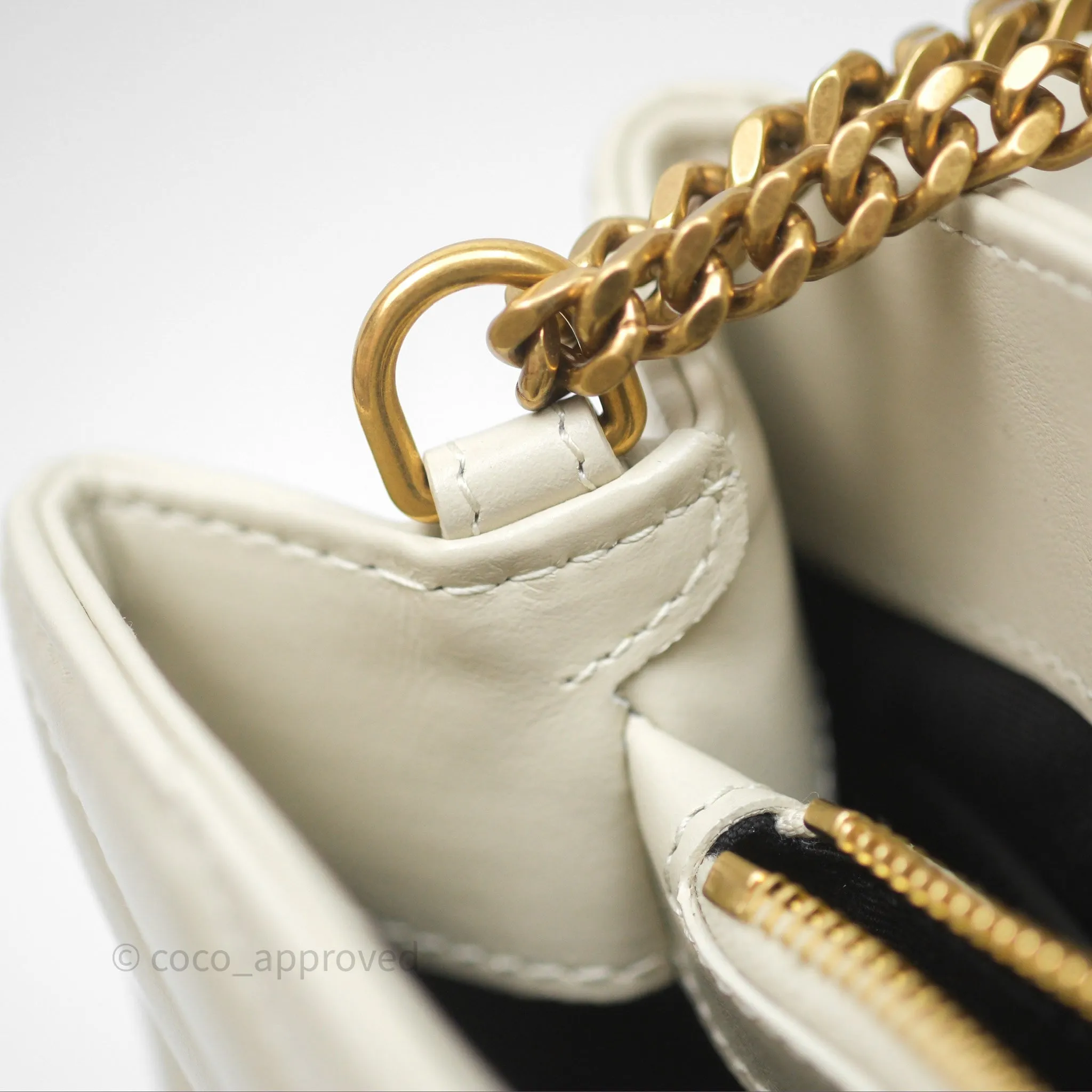 Saint Laurent Loulou Small Flap Bag Beige Calfskin Gold Hardware