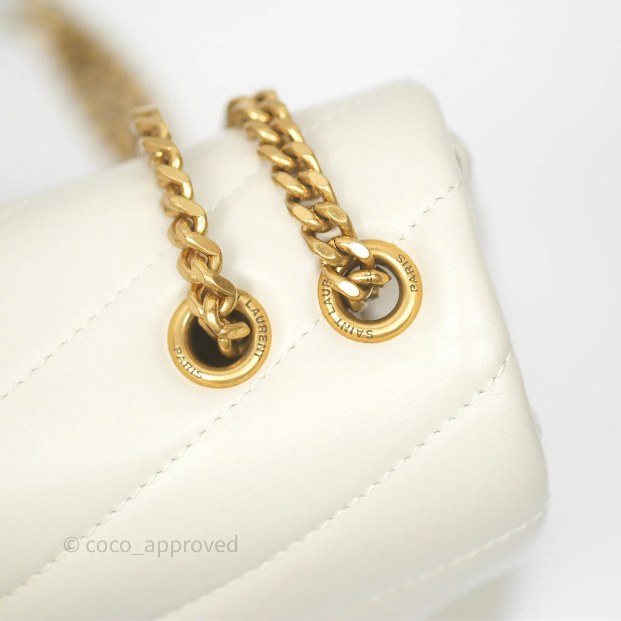 Saint Laurent Loulou Small Flap Bag Beige Calfskin Gold Hardware