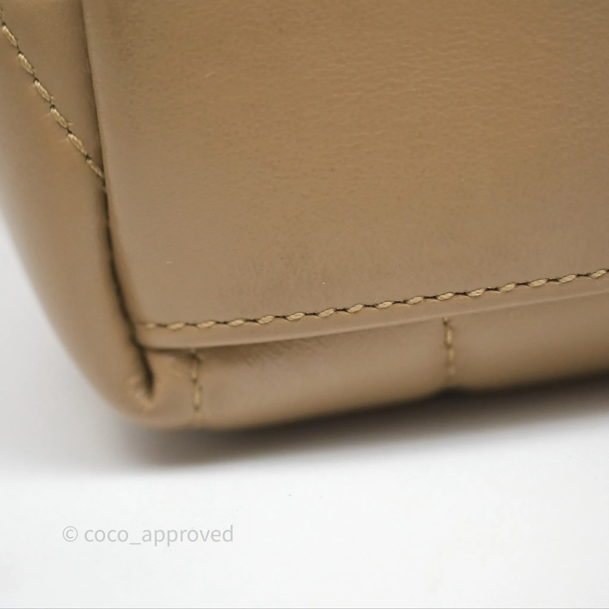 Saint Laurent Loulou Small Flap Bag Beige Gold Hardware