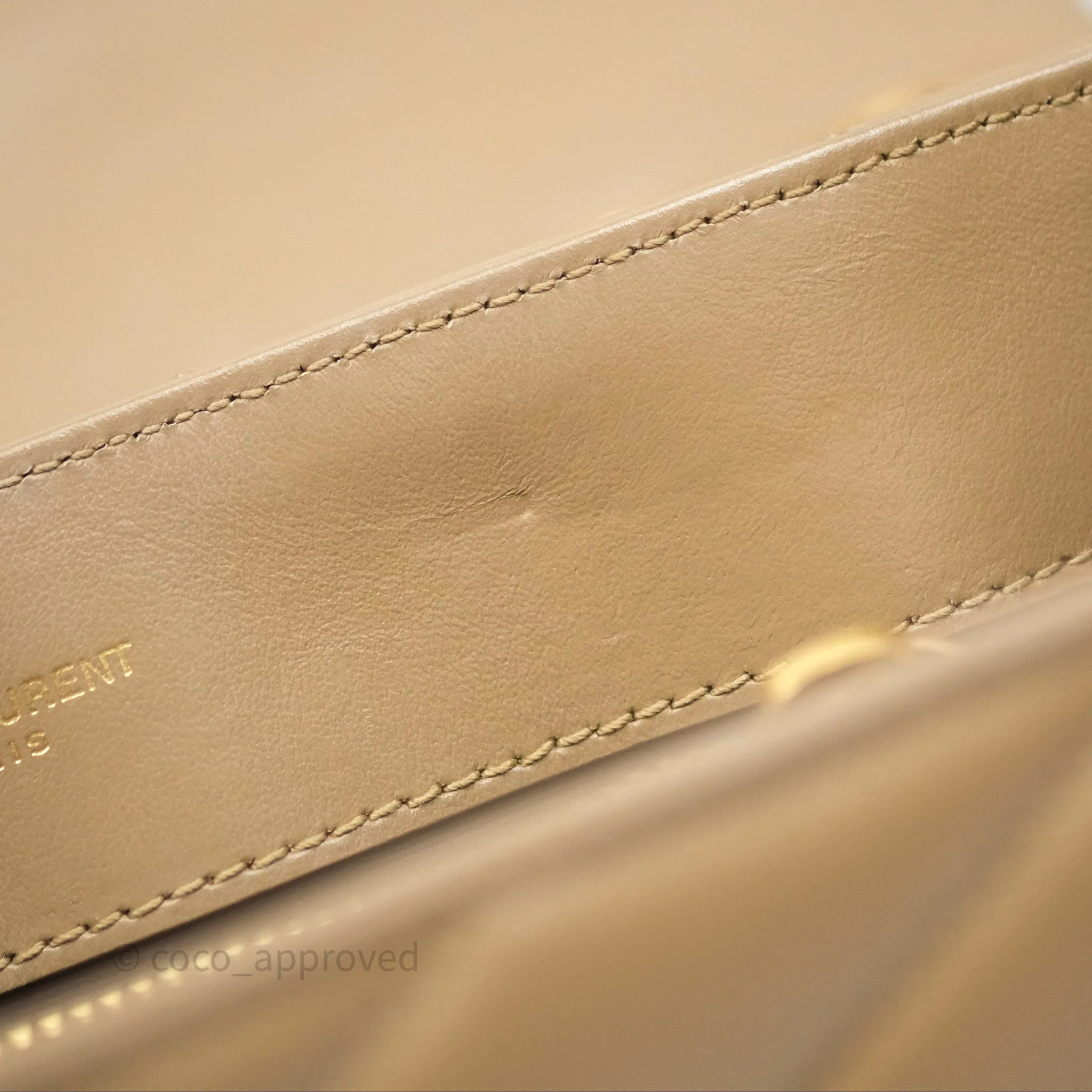 Saint Laurent Loulou Small Flap Bag Beige Gold Hardware