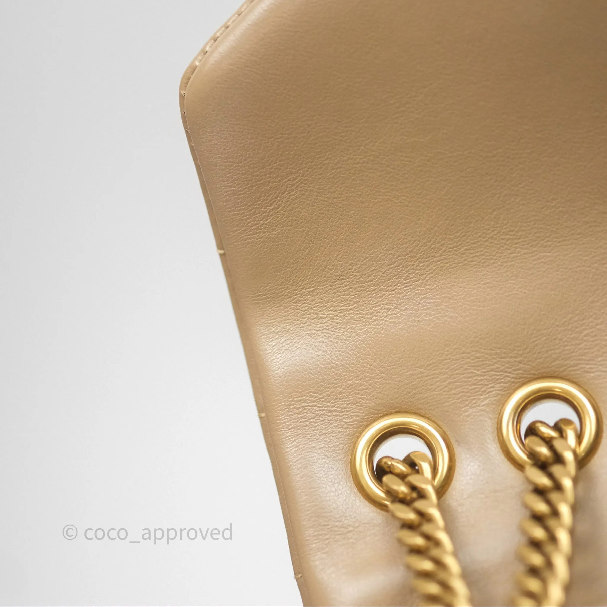 Saint Laurent Loulou Small Flap Bag Beige Gold Hardware