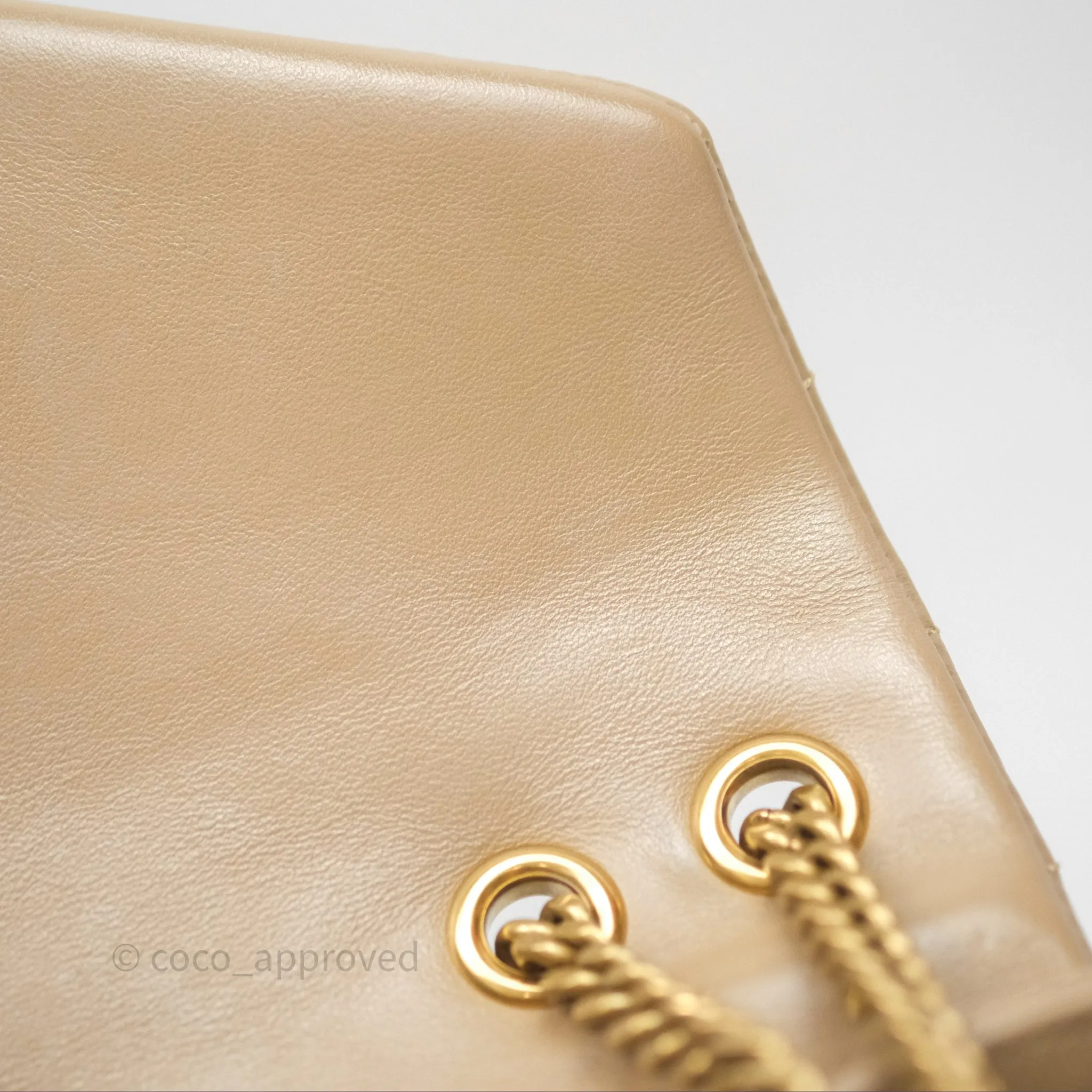 Saint Laurent Loulou Small Flap Bag Beige Gold Hardware