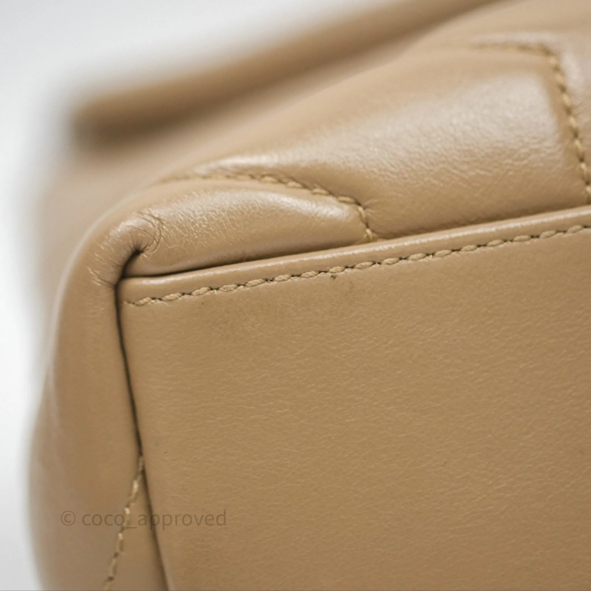 Saint Laurent Loulou Small Flap Bag Beige Gold Hardware