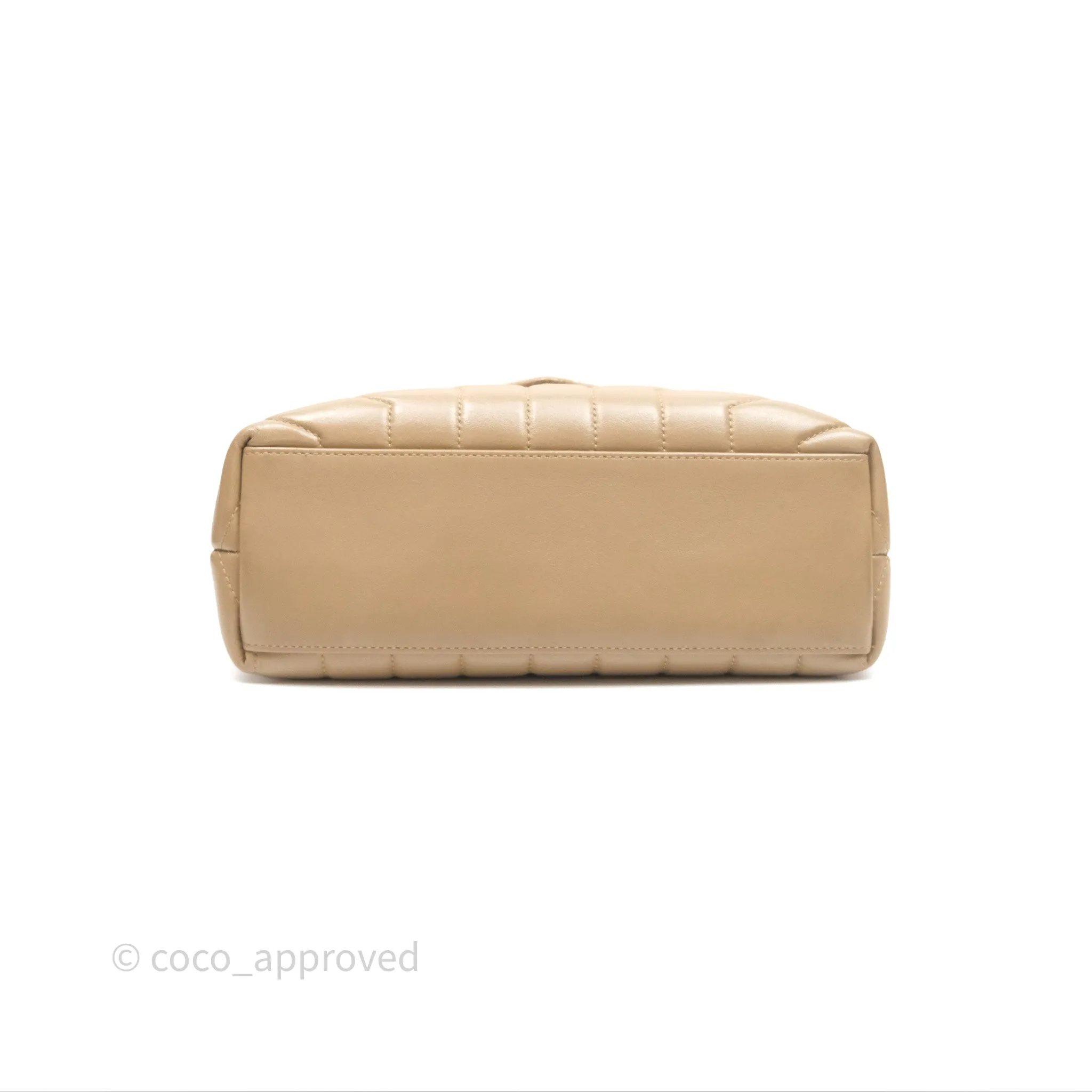 Saint Laurent Loulou Small Flap Bag Beige Gold Hardware